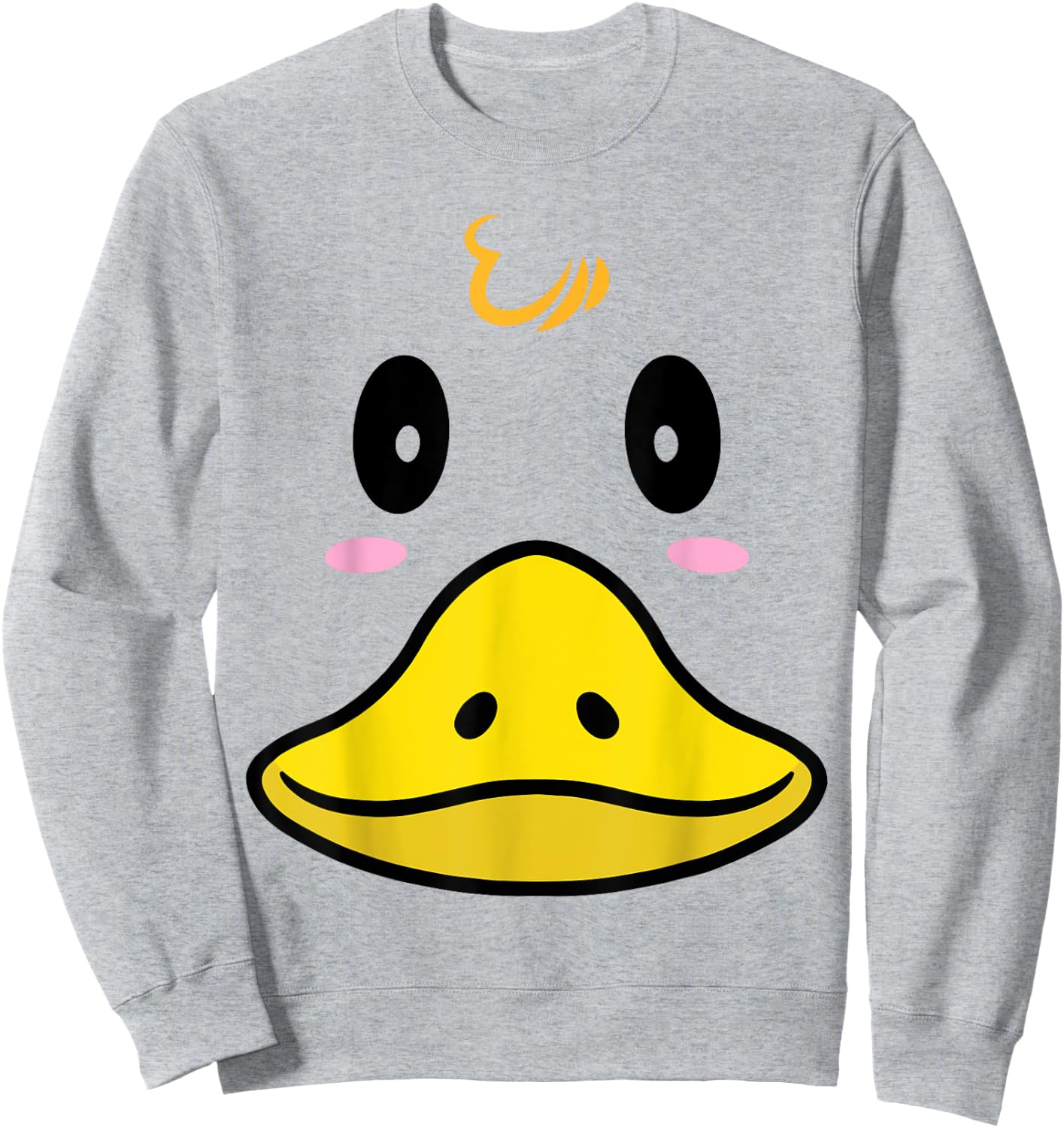 Duck Costume Cute Rubber Ducky Face Halloween Sweatshirt - Sweatshirt | Ash