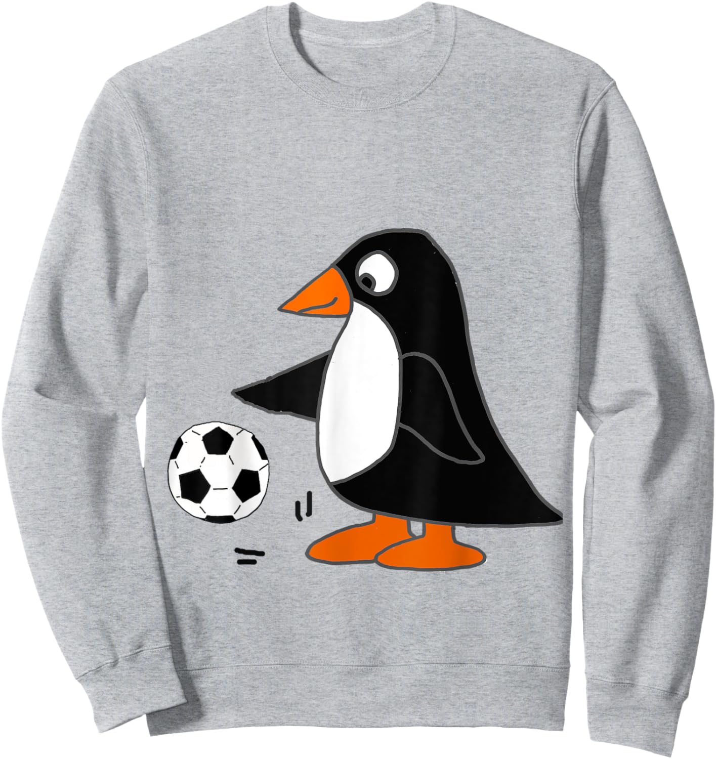 Smilealottees Funny Penguin Playing Soccer Sweatshirt - Sweatshirt | Ash