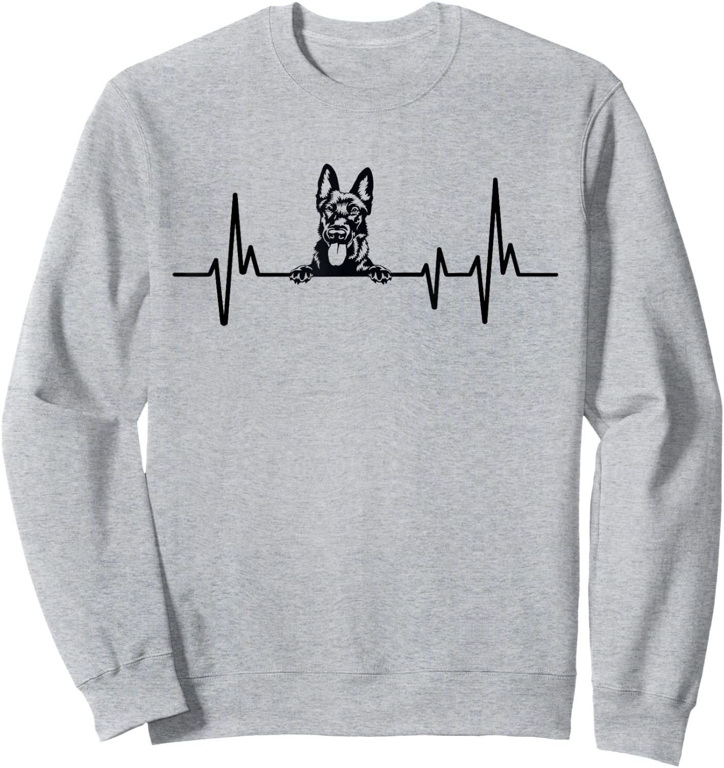 Heartbeat Dog Design Dutch Shepherd Men Women Kids Sweatshirt - Sweatshirt | Ash