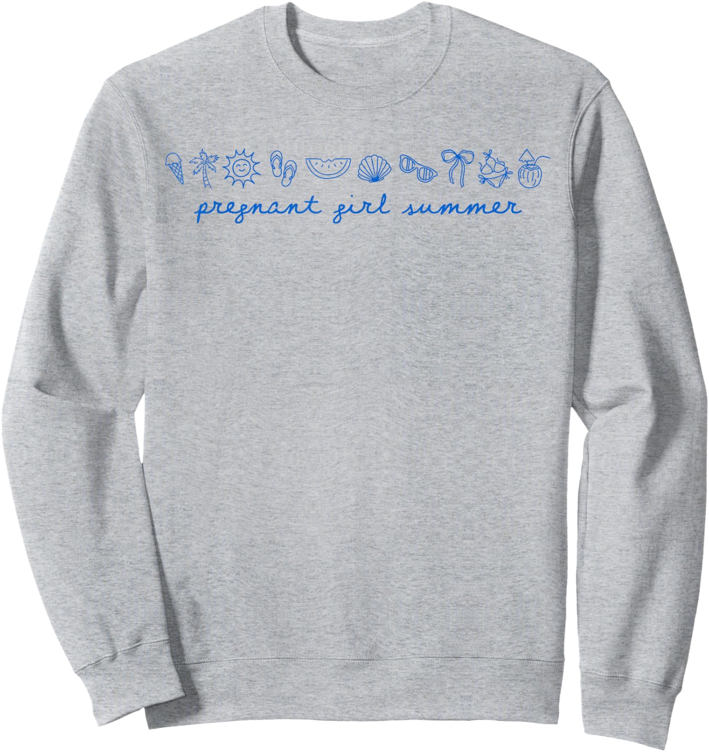 Pregnant Girl Summer Funny Baby Announcement Mom Sweatshirt - Sweatshirt | Ash