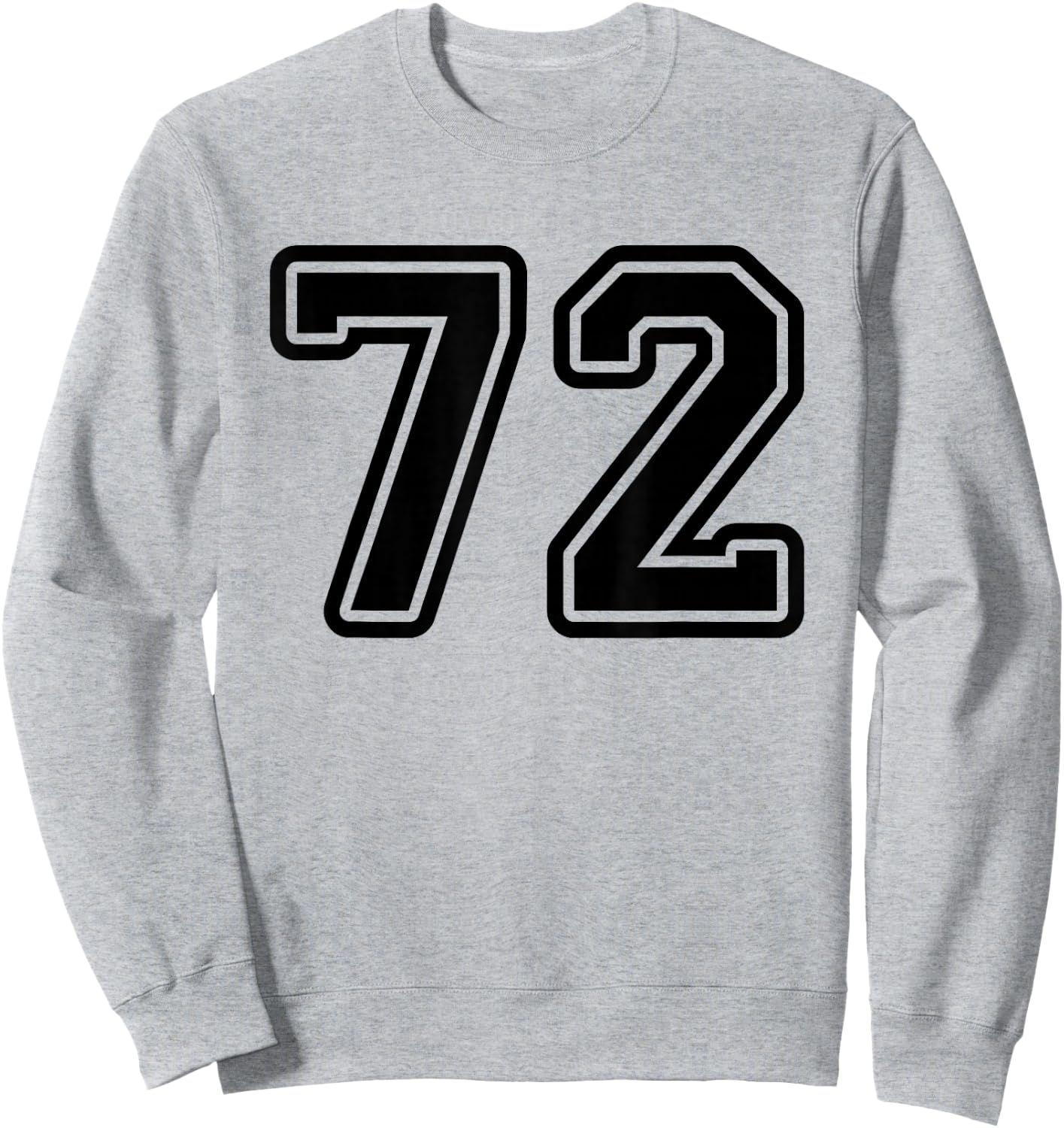 Black Sports Team Number #72 Sweatshirt - Sweatshirt | Ash