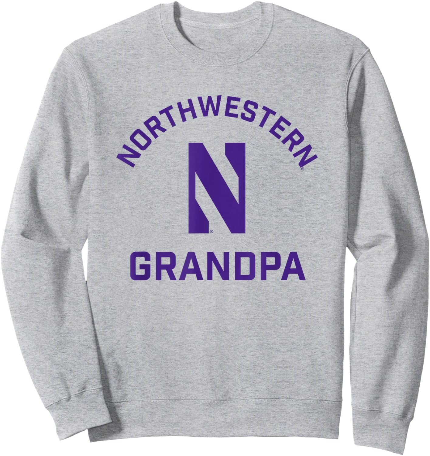 Northwestern University Wildcats Arched Grandpa Sweatshirt - Sweatshirt | Ash