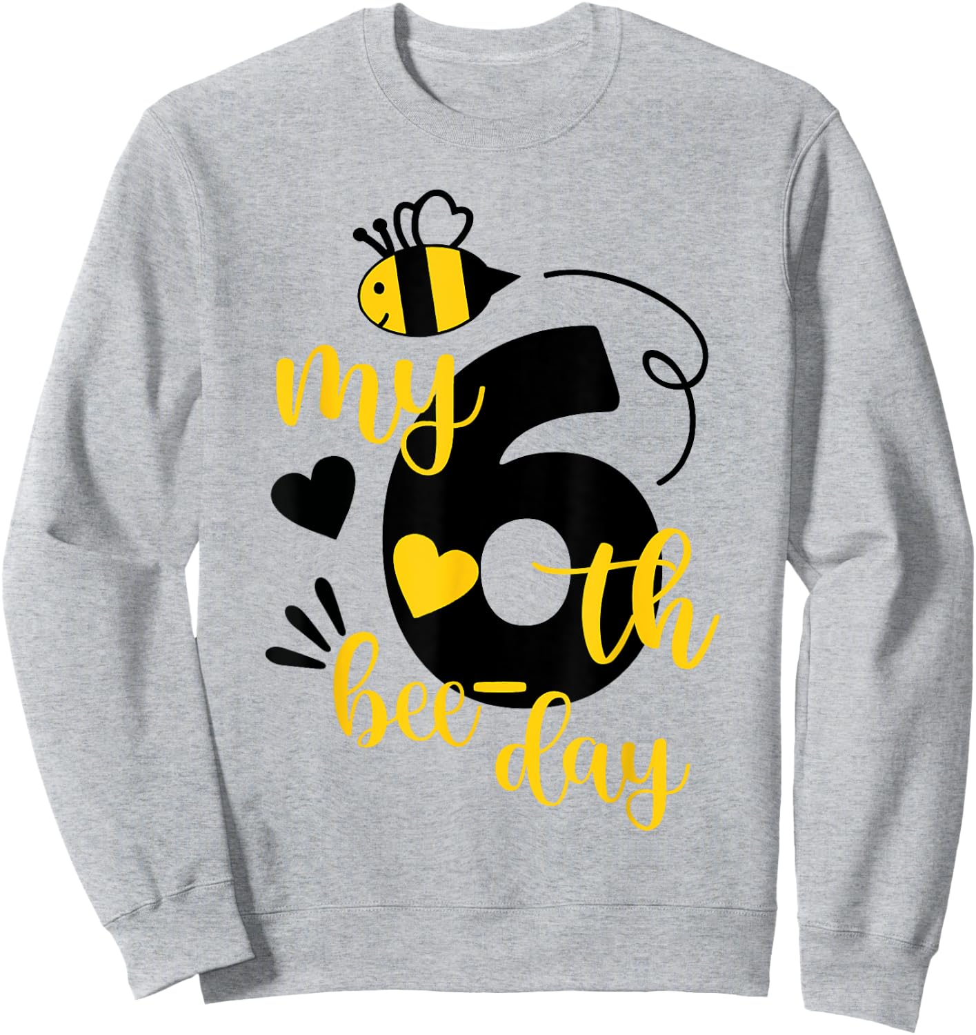 It's My 6th Bee Day - 6 Years Old Birthday Party Girl Sweatshirt - Sweatshirt | Ash