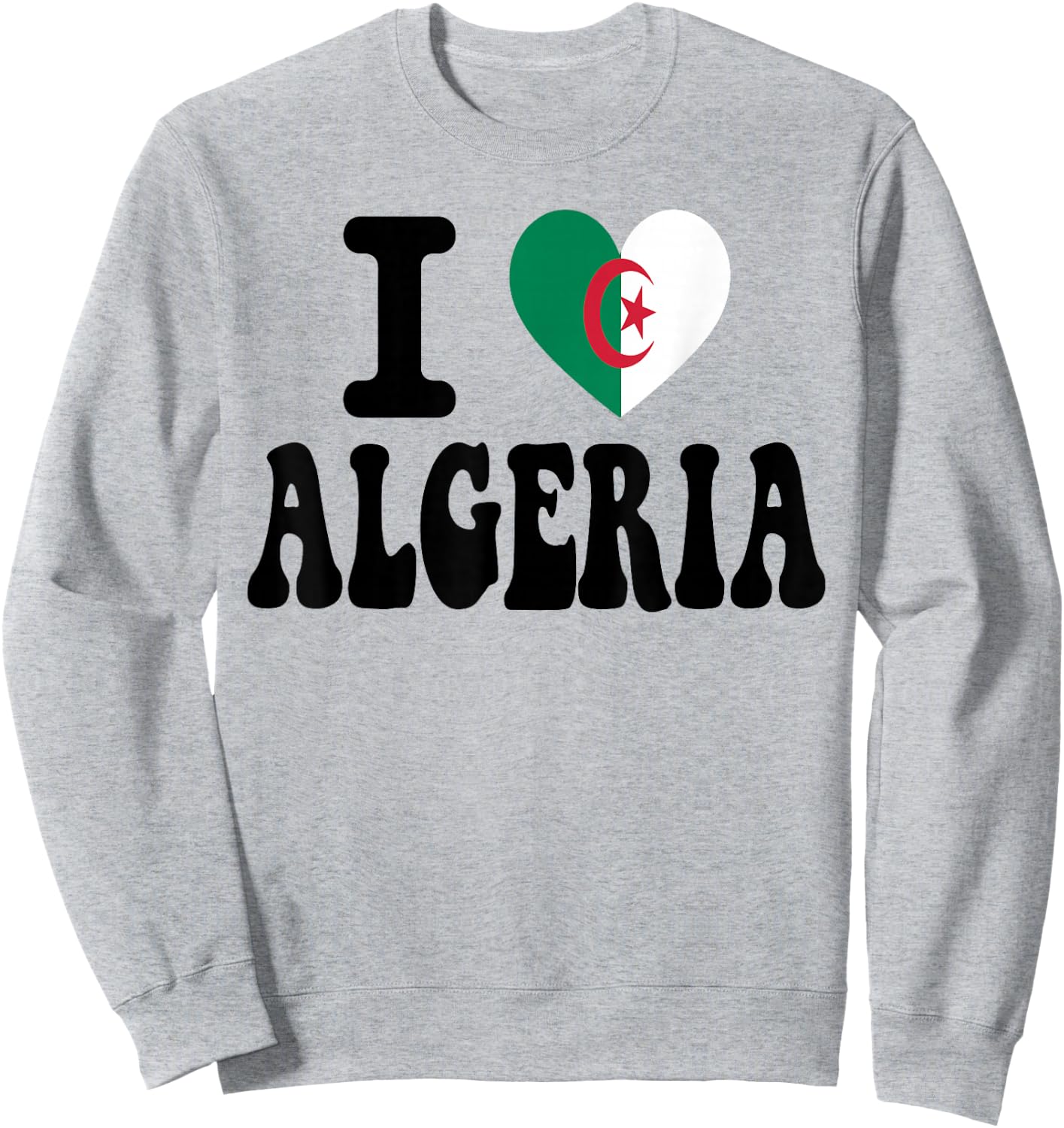 I Love Algeria Heart Flag Retro Travel Souvenir Sweatshirt - Sweatshirt | Ash