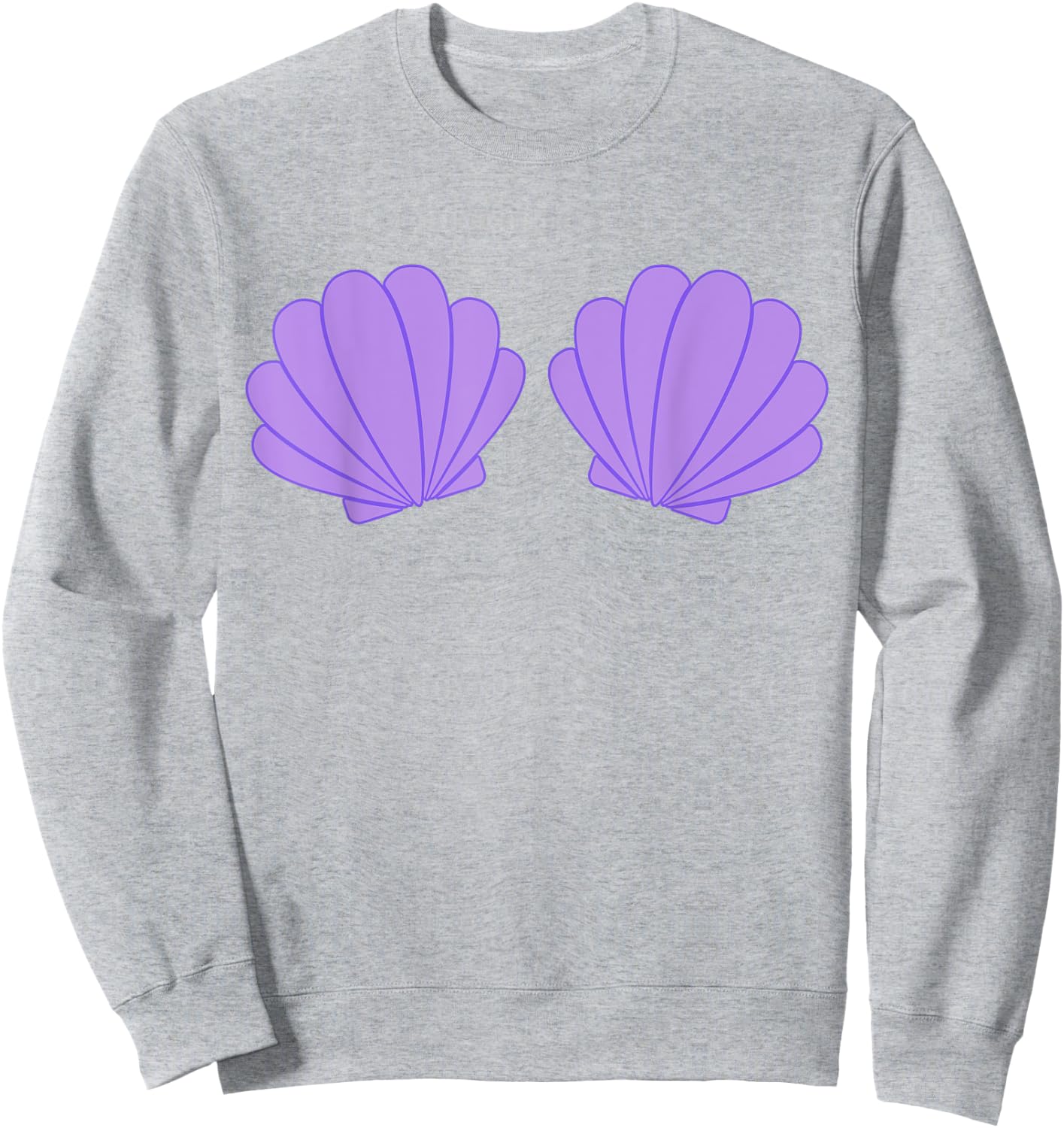 Mermaid Purple Seashell Bra Cartoon Graphic Costume Sweatshirt - Sweatshirt | Ash