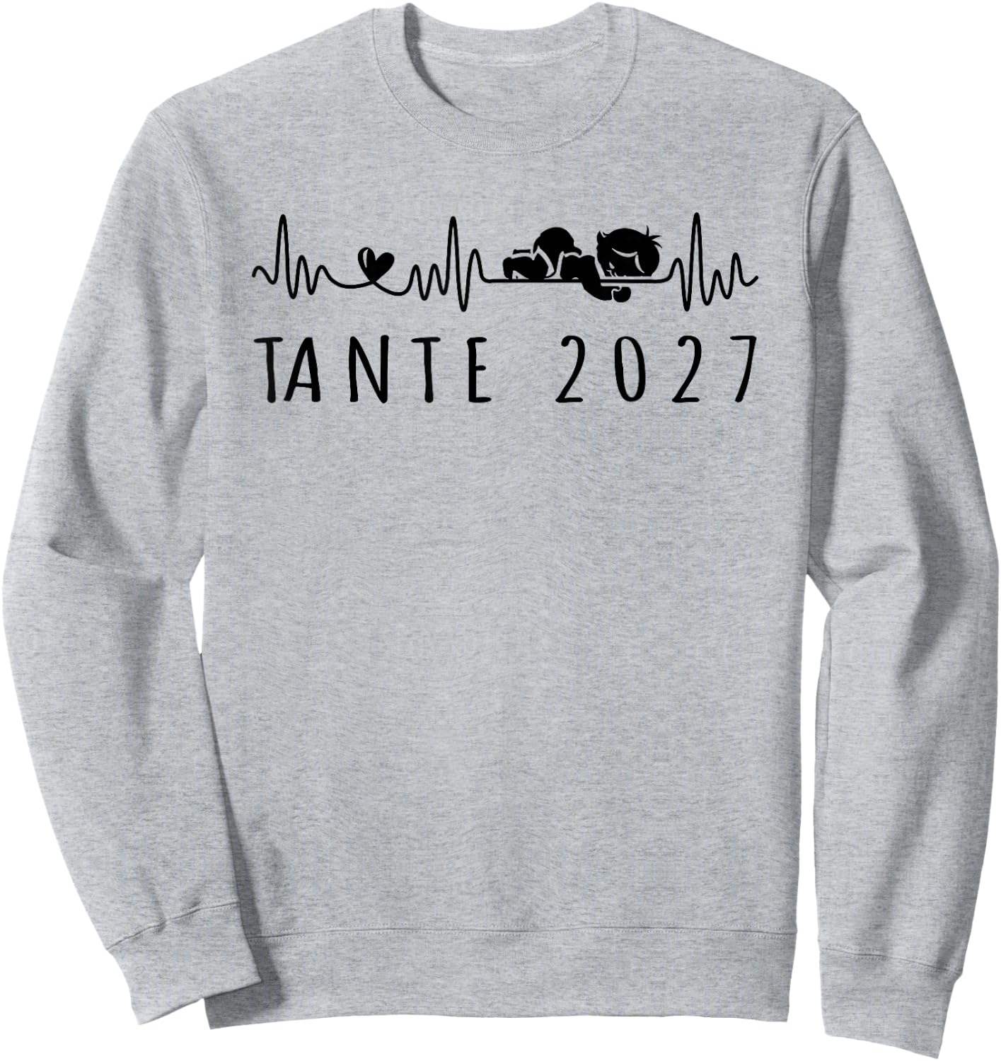 Tante 2027 Herzschlag Schwangerschaft Verkünden Sweatshirt - Sweatshirt | Ash