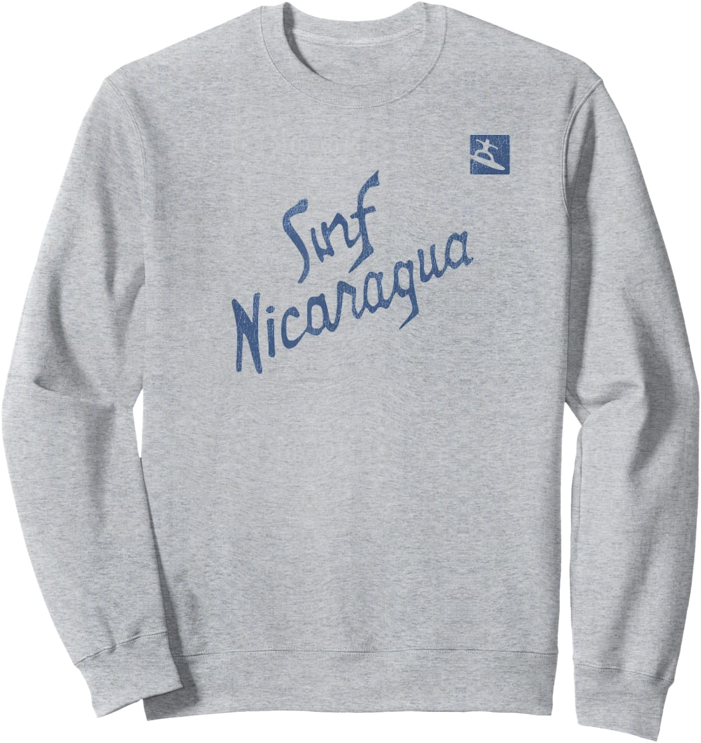 Surf Nicaragua Funny 1980s Retro Vintage Graphic Sweatshirt - Sweatshirt | Ash