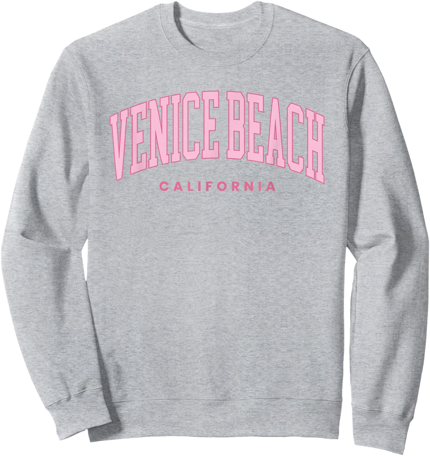 Venice Beach California Retro Preppy Throwback Pink Text Sweatshirt - Sweatshirt | Ash