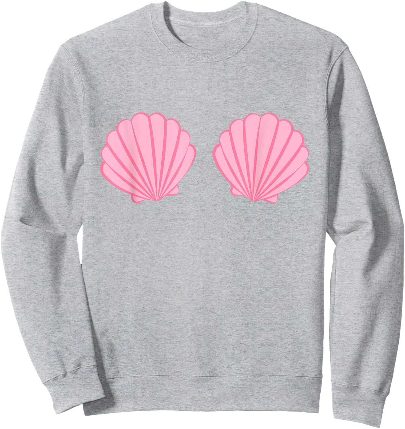 Mermaid Pink Seashell Bra Cartoon Graphic Sweatshirt - Sweatshirt | Ash
