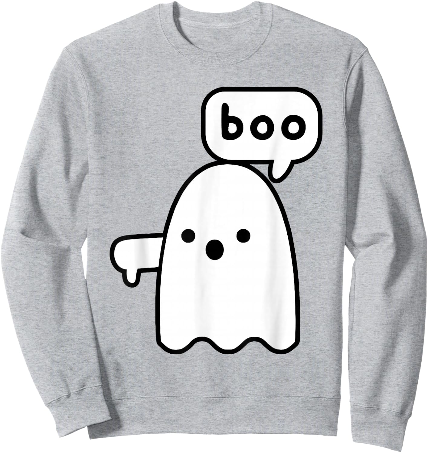 Thumbs Down Ghost Screaming Boo Disapproval Ghost halloween Sweatshirt - Sweatshirt | Ash