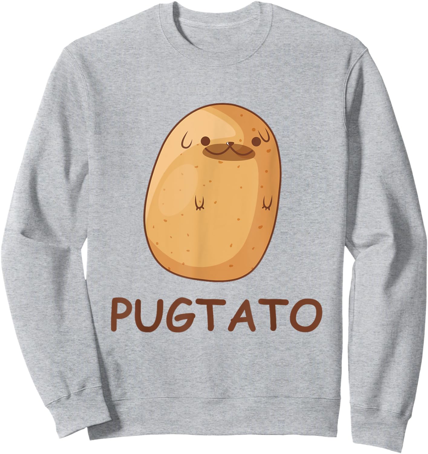 Cute Pug Potato Shirt Funny Dog Potato PUGTATO Sweatshirt - Sweatshirt | Ash