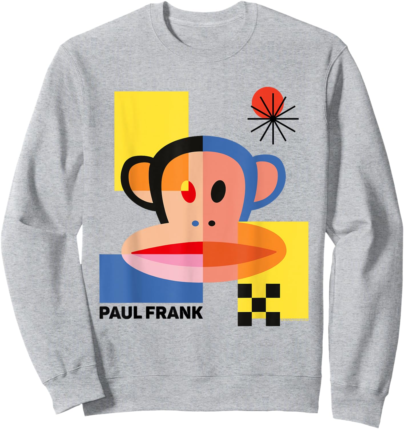 Paul Frank Julius Abstract 80s Block Art Sweatshirt - Sweatshirt | Ash