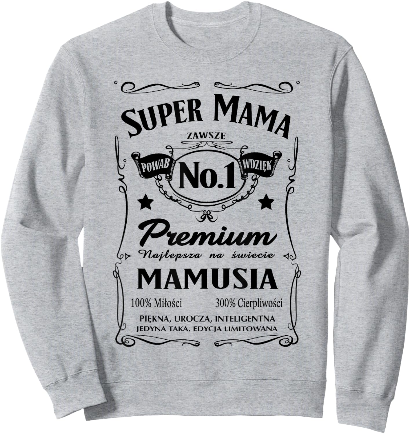 Super Mama Prezent dla Mamy Polska Koszulka Sweatshirt - Sweatshirt | Ash