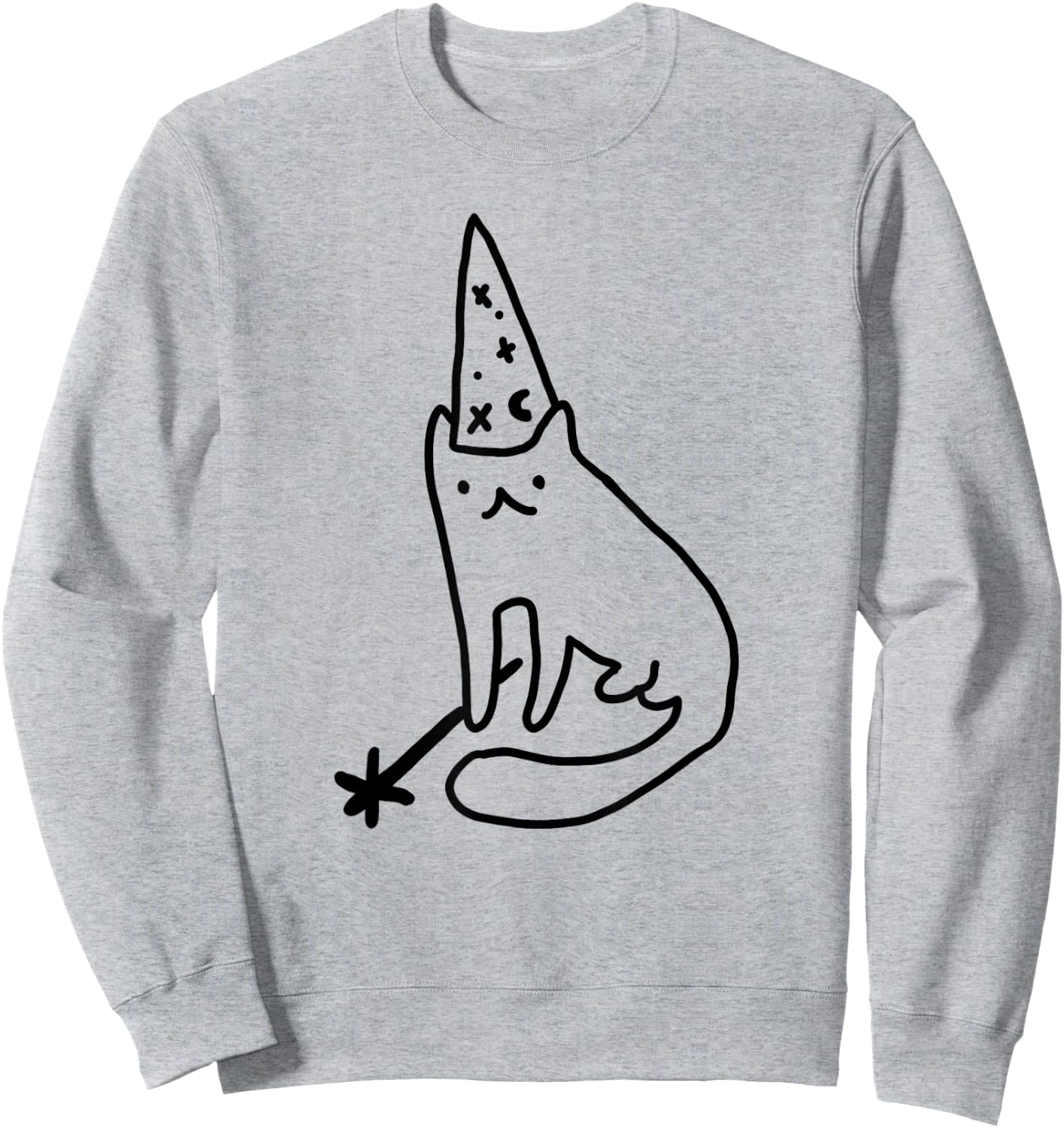 Wizard Cat Funny Meme Drawing Sweatshirt - Sweatshirt | Ash