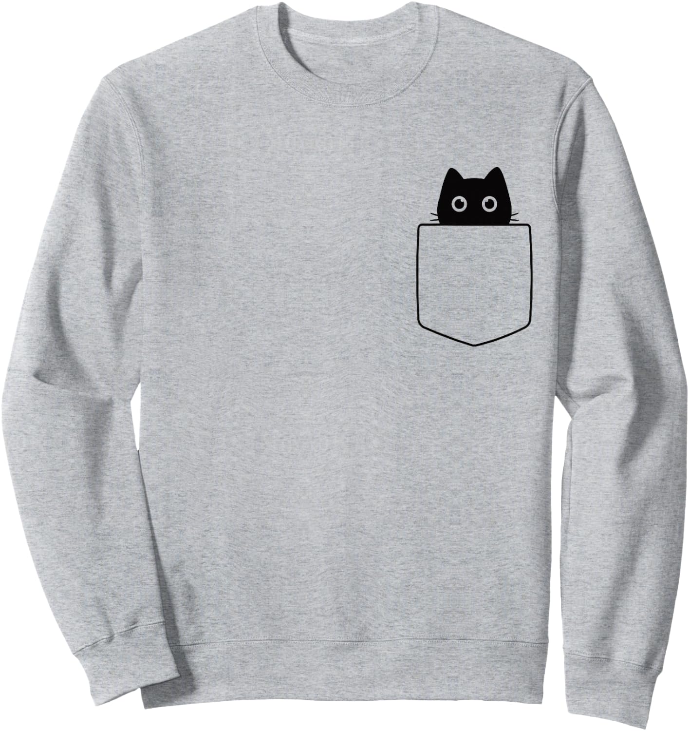Cat in Pocket Shirt for Kids Women Men Funny Cute Cats Lover Sweatshirt - Sweatshirt | Ash