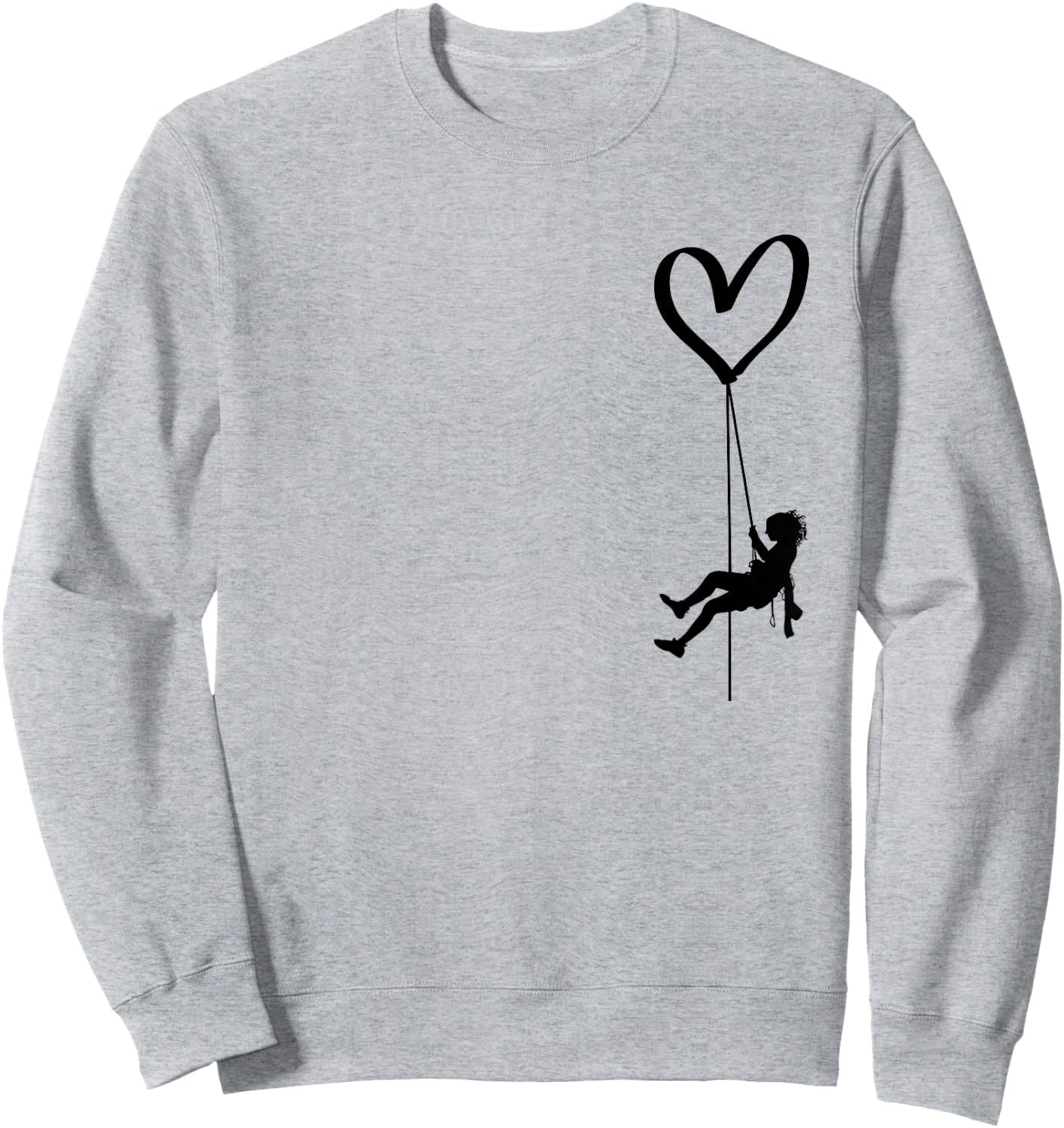 Climbing Heart Mountaineering Chest Pocket Rock Climbing , White Sweatshirt - Sweatshirt | Ash