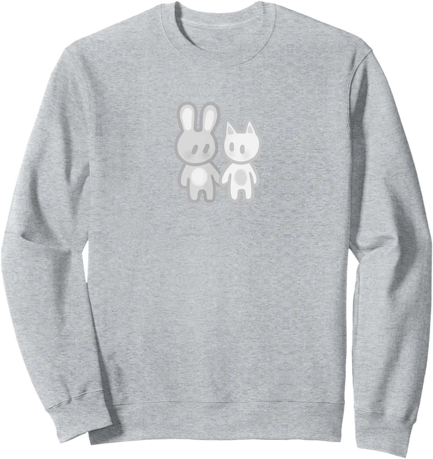Niedlicher Kawaii Y2K Kokette Hase und Katze Sweatshirt - Sweatshirt | Ash