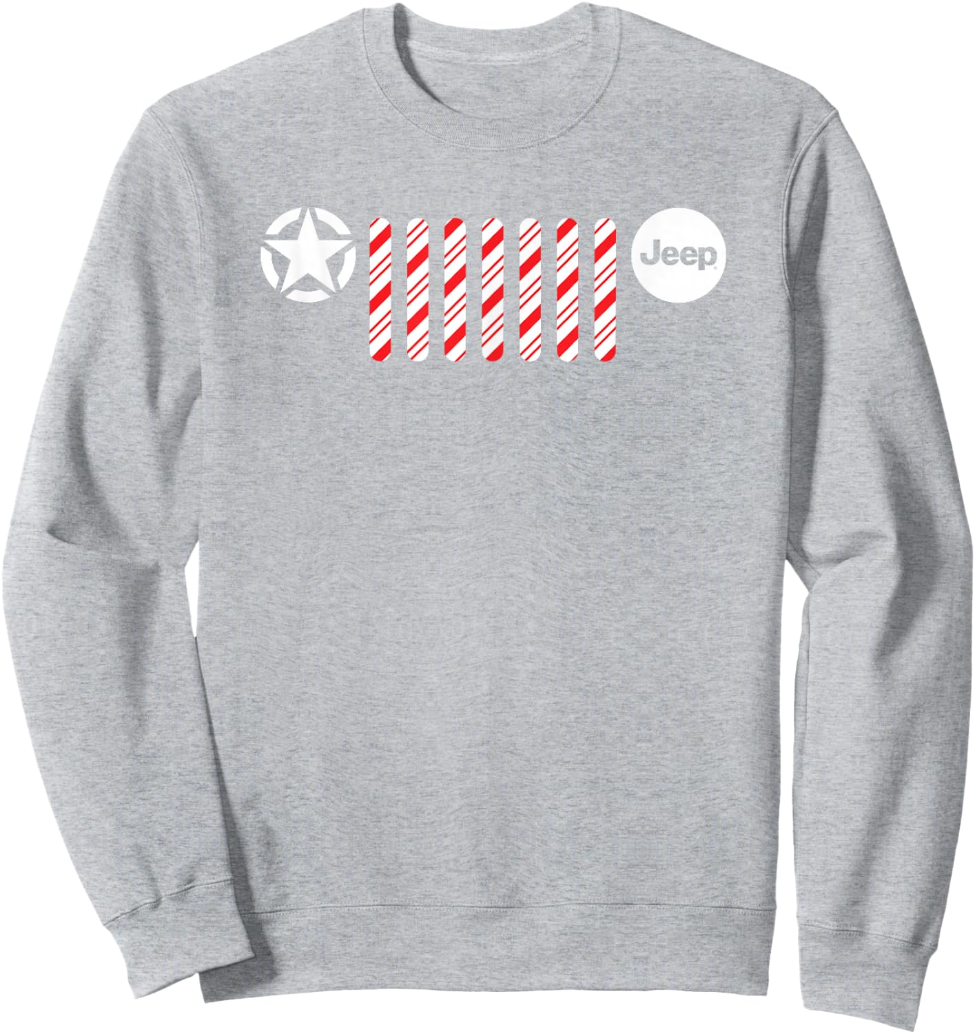 Jeep Candy Cane Grille Sweatshirt - Sweatshirt | Ash