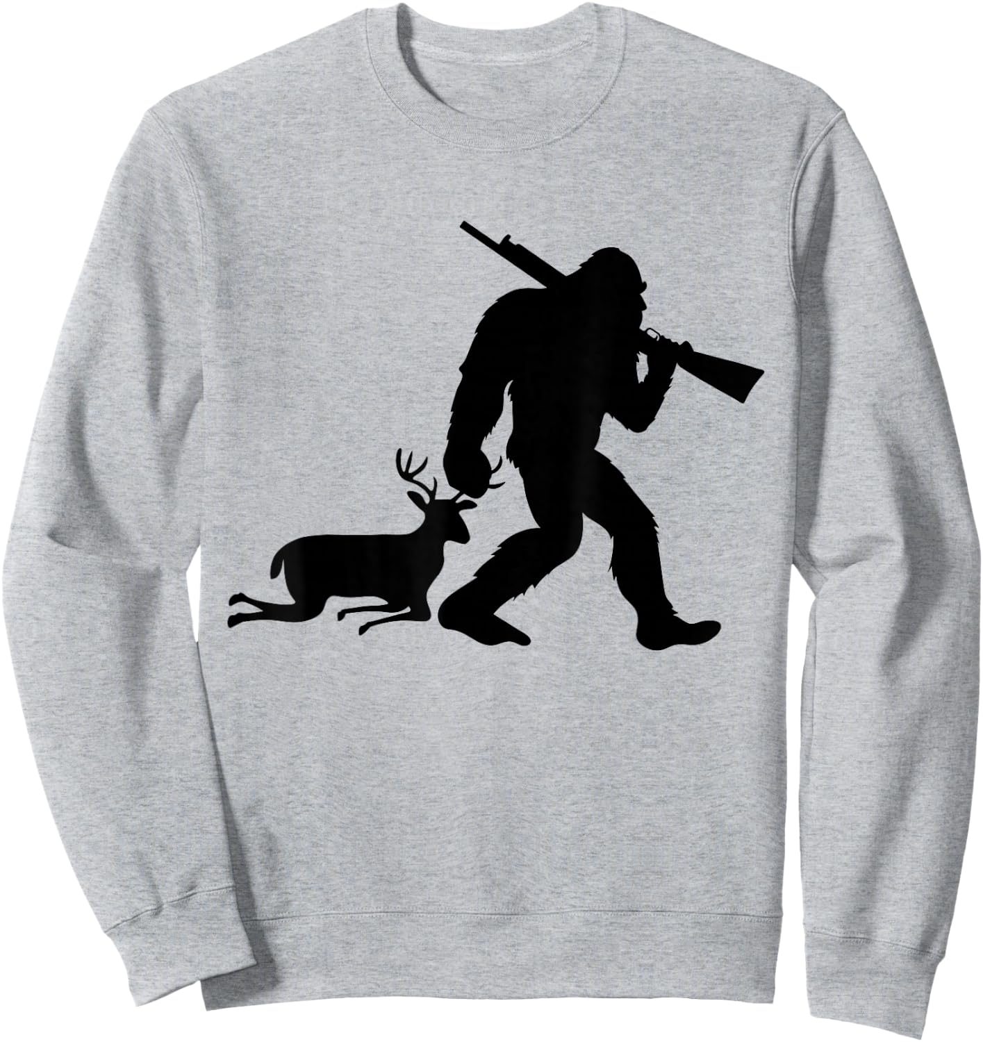 Funny Bigfoot Deer Hunting Sasquatch Dad Men Wildlife Hunter Sweatshirt - Sweatshirt | Ash