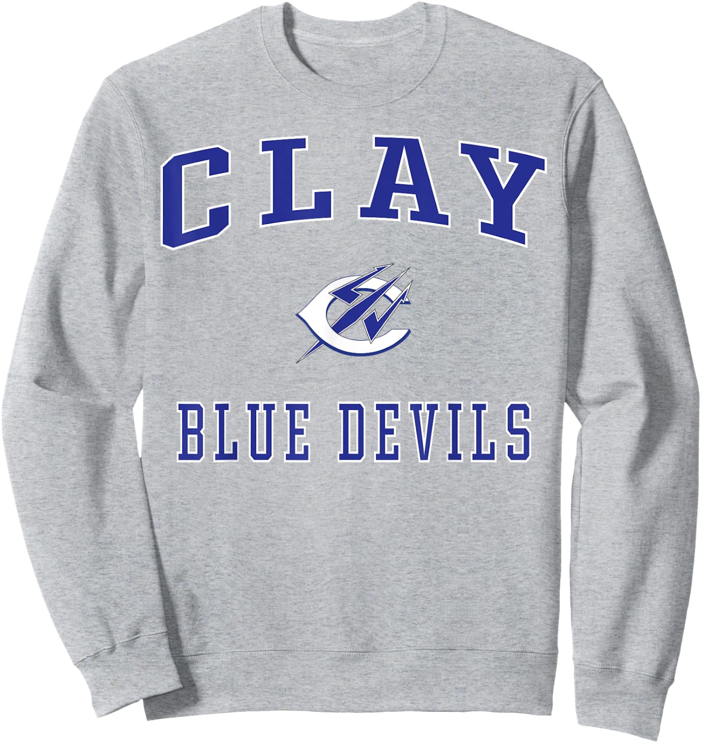 Clay High School Blue Devils Sweatshirt - Sweatshirt | Ash