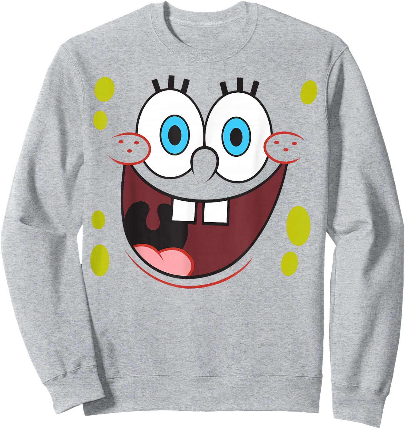 Spongebob Schwammkopf mit leuchtenden Augen und lächelndem Gesicht Sweatshirt - Sweatshirt | Ash