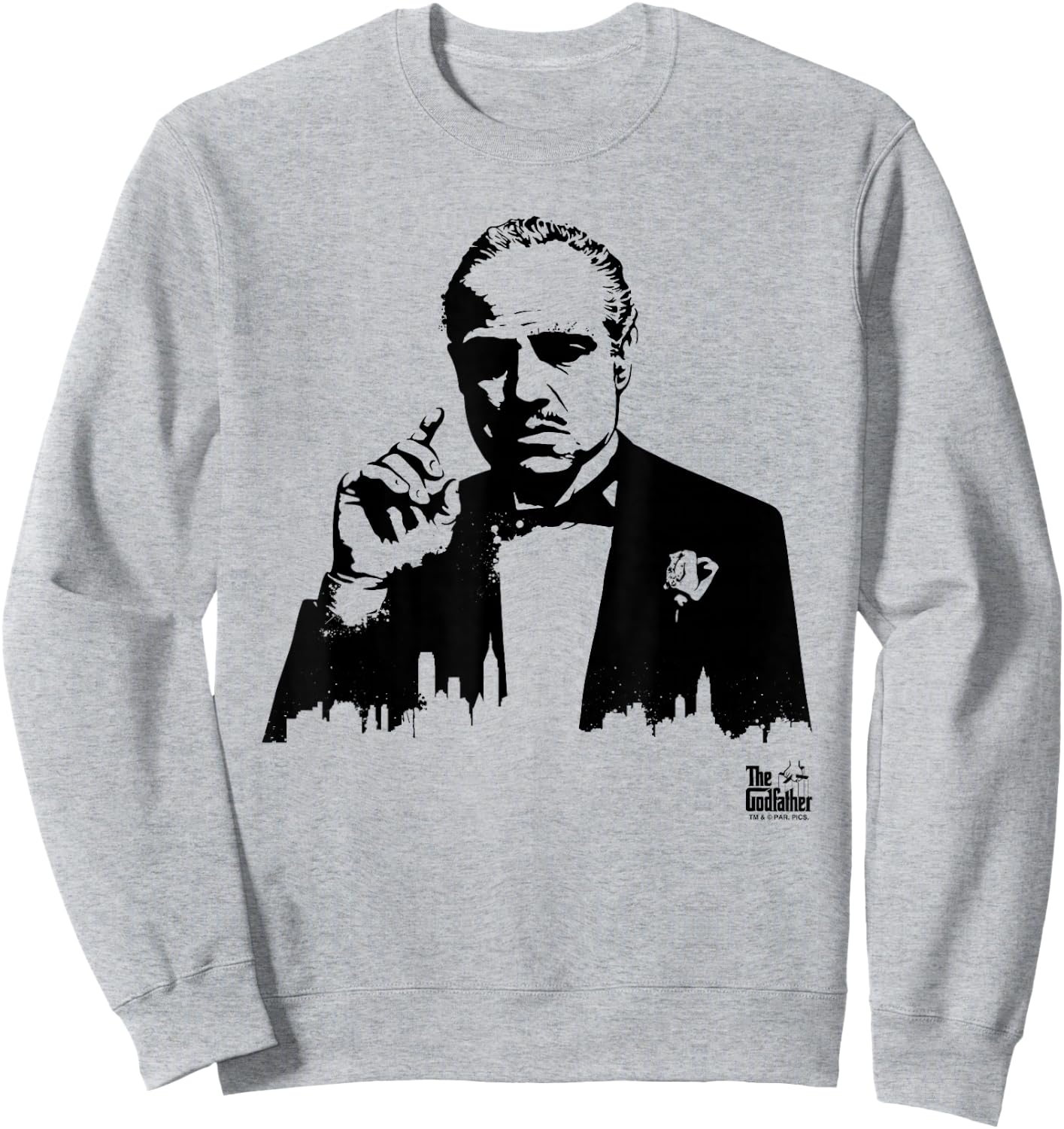 The Godfather Don Vito Corleone City Skyline Silhouette Sweatshirt - Sweatshirt | Ash