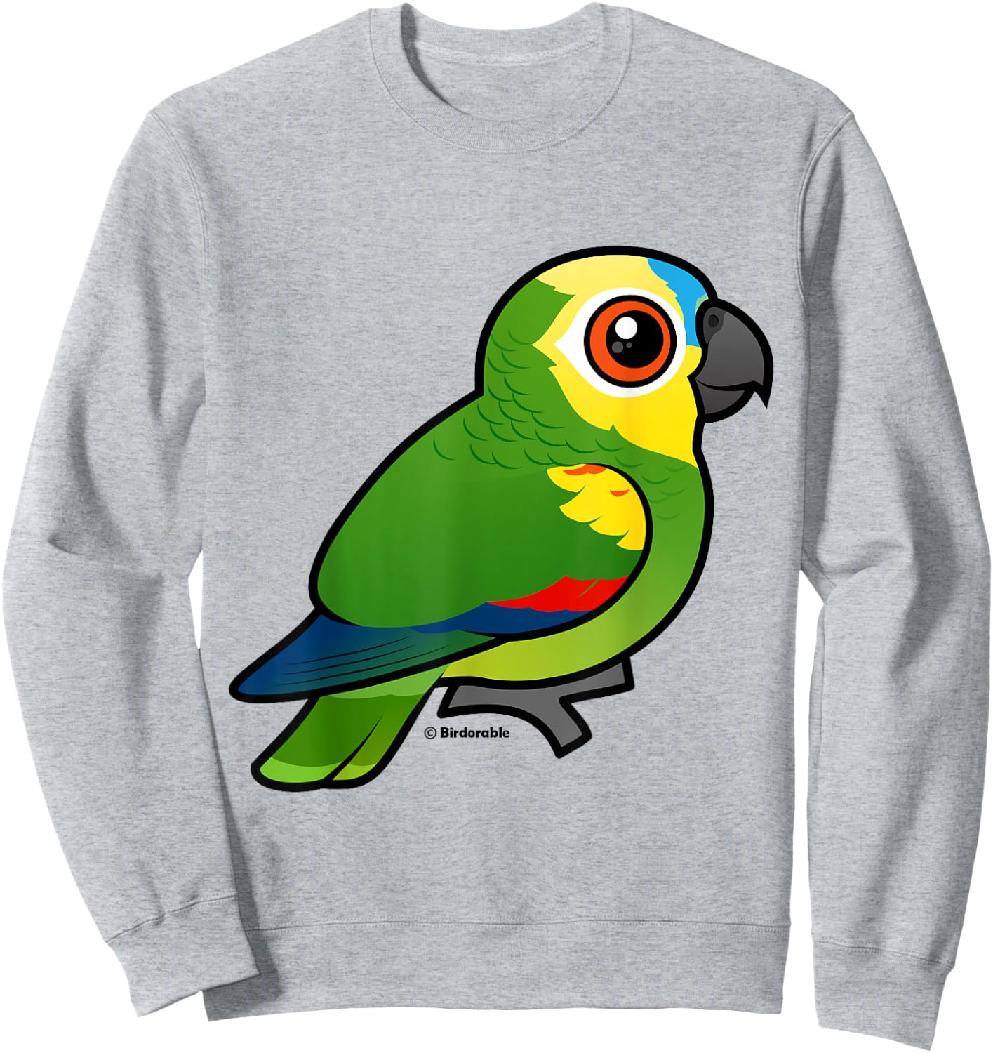 Cute Cartoon Blue-fronted Parrot Birdorable Conure Bird Sweatshirt - Sweatshirt | Ash