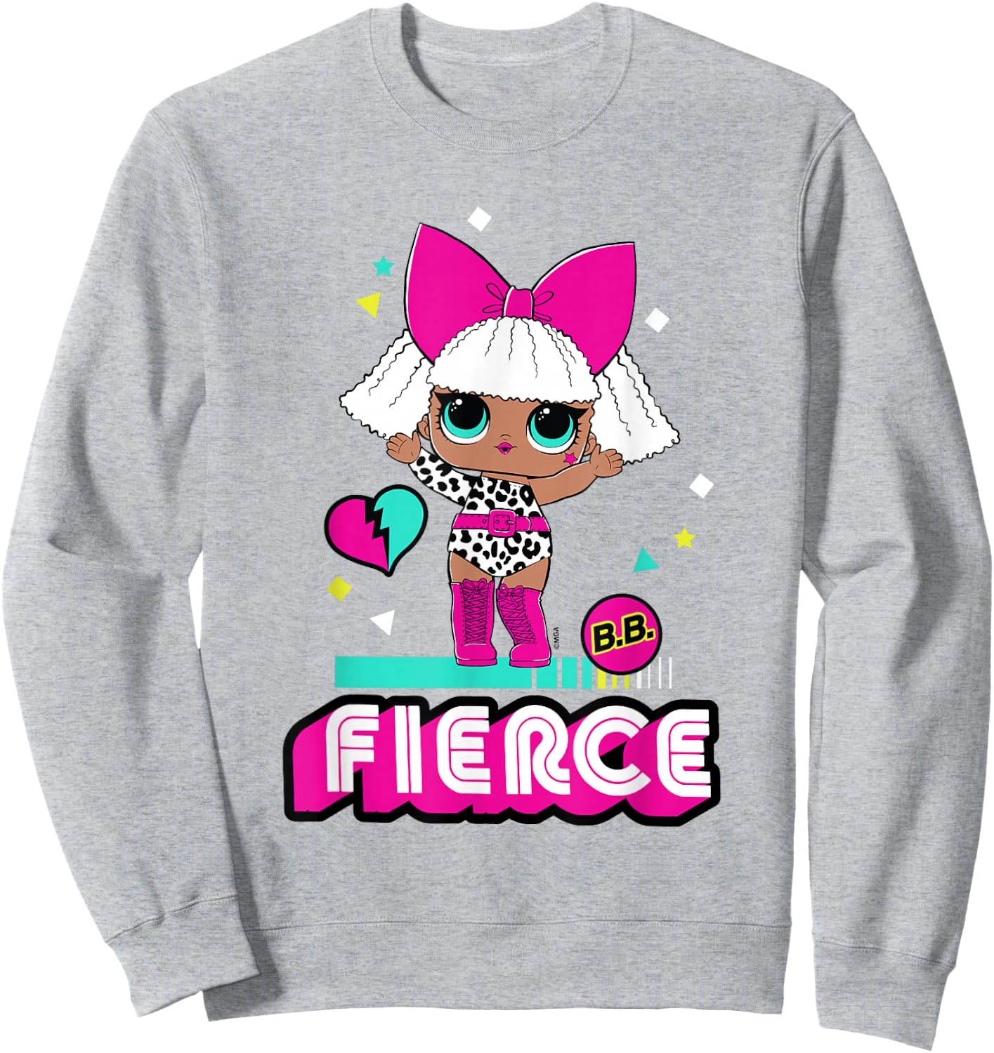 LOL Surprise Cute Diva Doll Fierce Retro Big Chest Portrait Sweatshirt - Sweatshirt | Ash