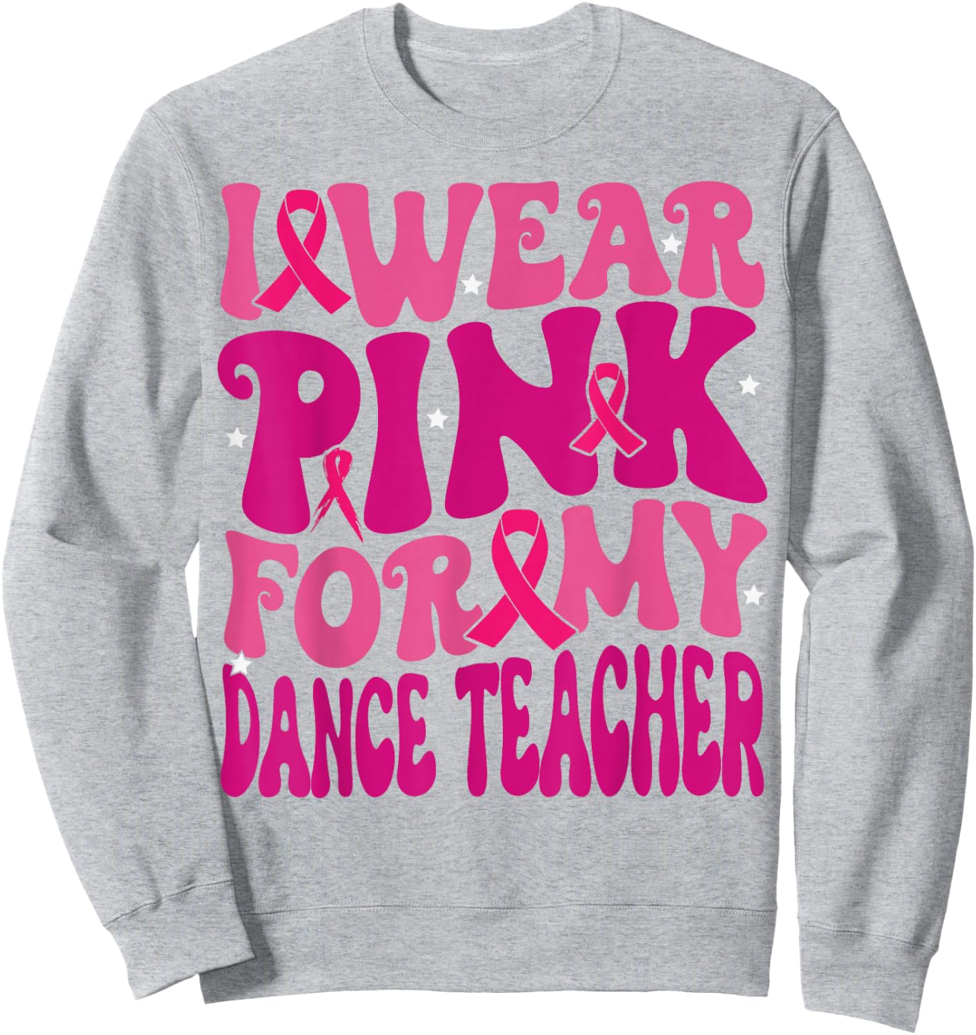 I Wear Pink for My Dance Teacher Breast Cancer Girl Kids Sweatshirt - Sweatshirt | Ash