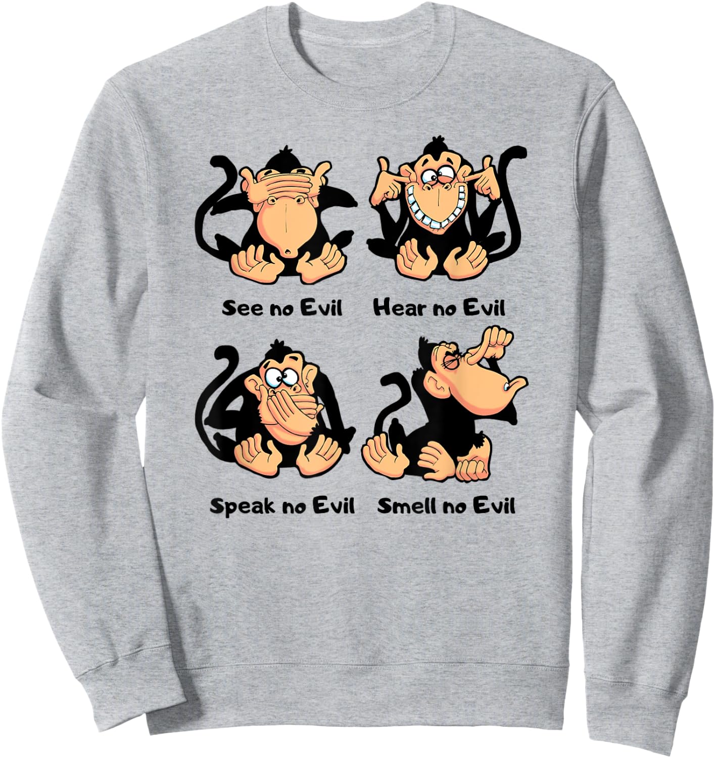 4 Wise Monkeys Sweatshirt - Sweatshirt | Ash