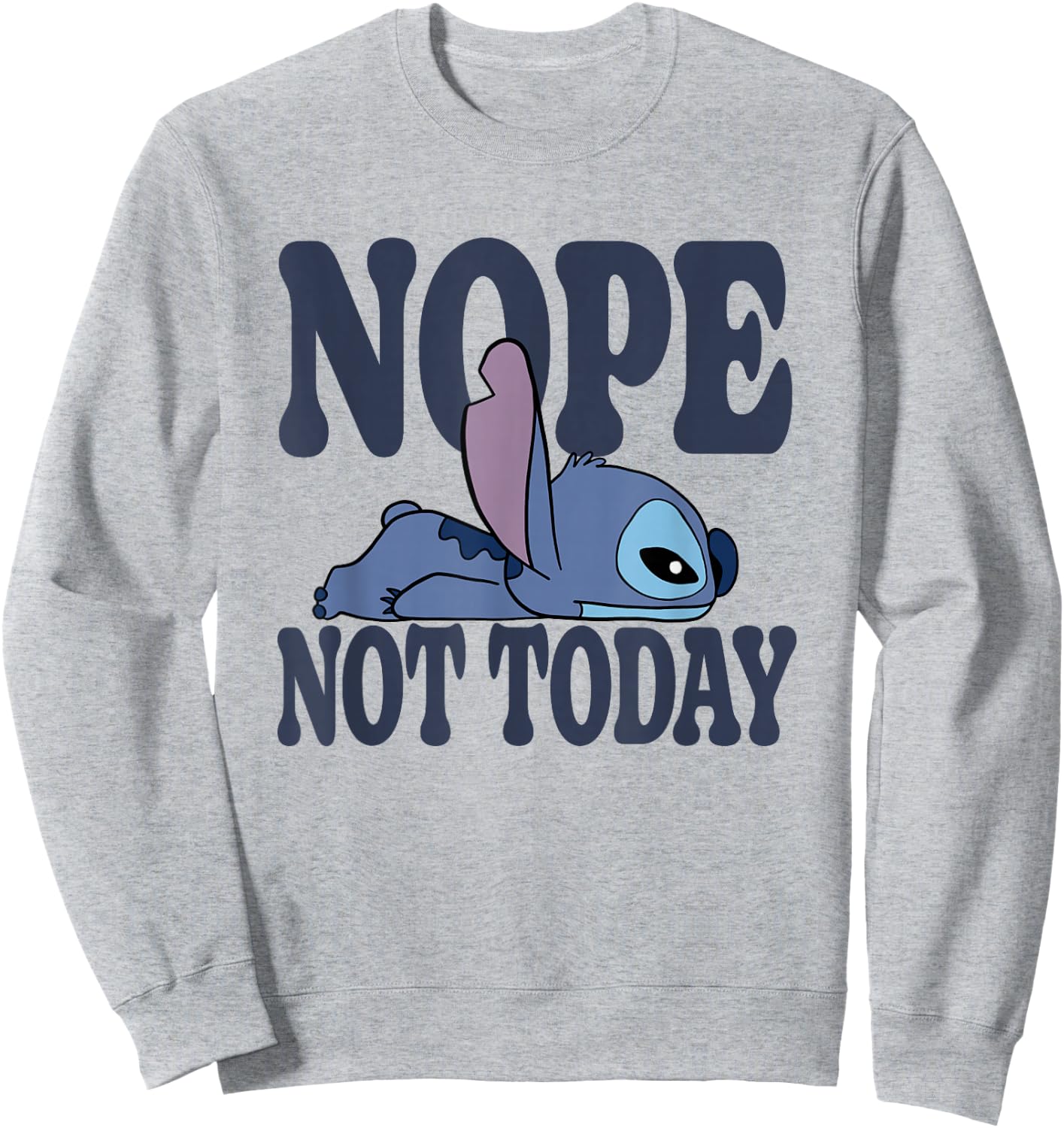 Disney Lilo & Stitch Nope Not Today Sleepy Stitch Sweatshirt - Sweatshirt | Ash