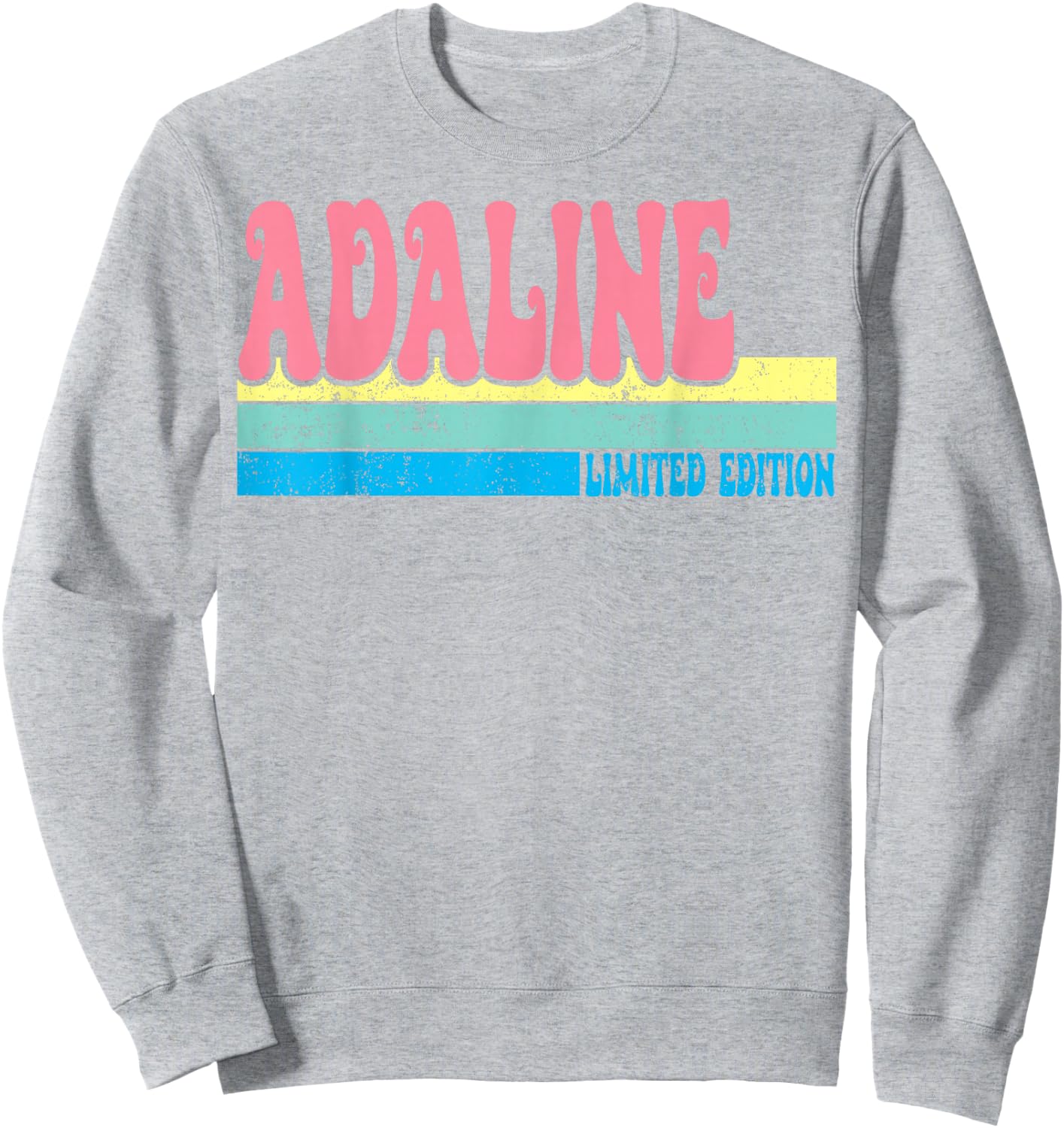 ADALINE Name Personalized Cute Idea Groovy Women ADALINE Sweatshirt - Sweatshirt | Ash
