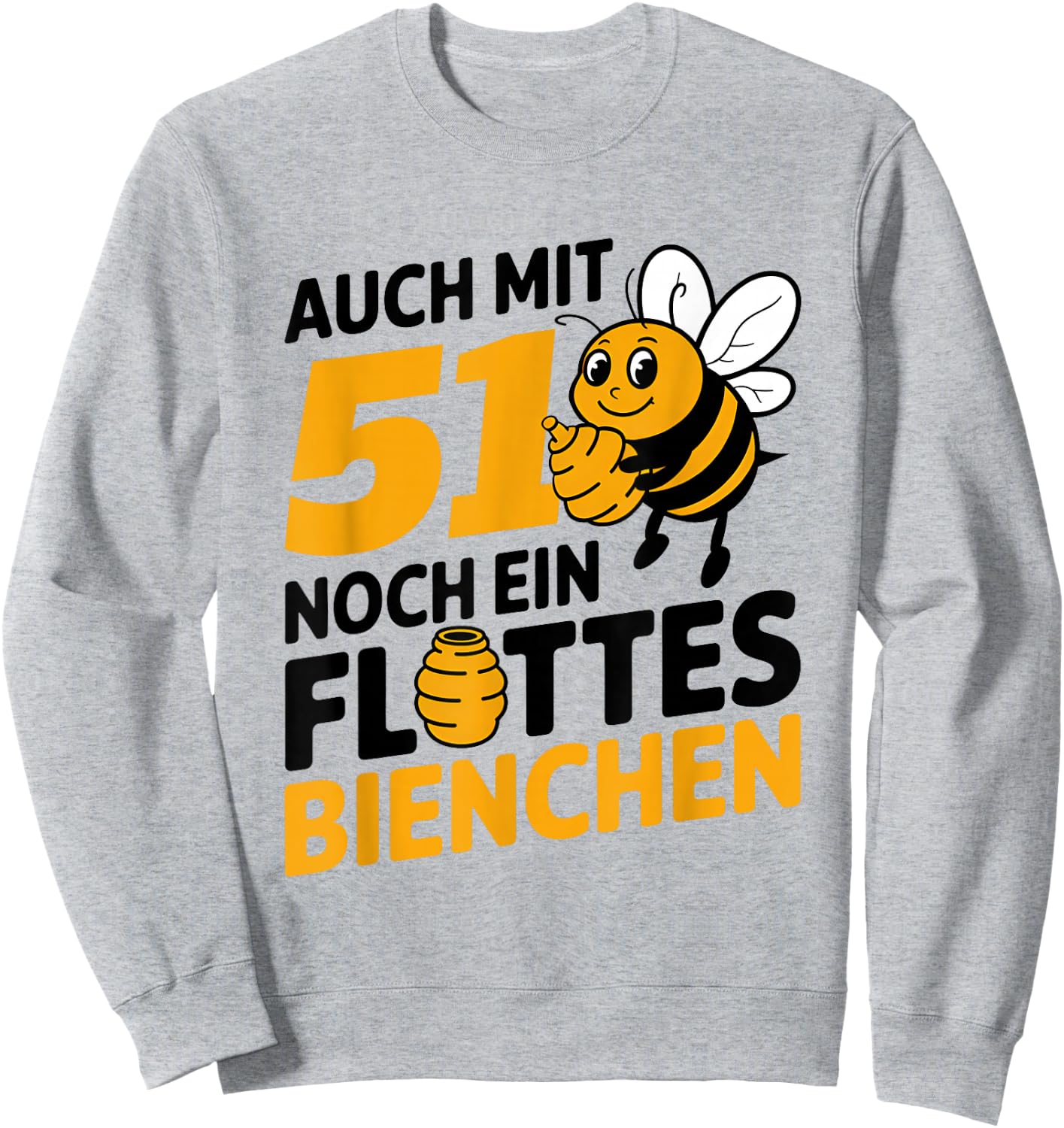 51st Birthday Woman with 51st Birthday Motif, gray, S Sweatshirt - Sweatshirt | Ash