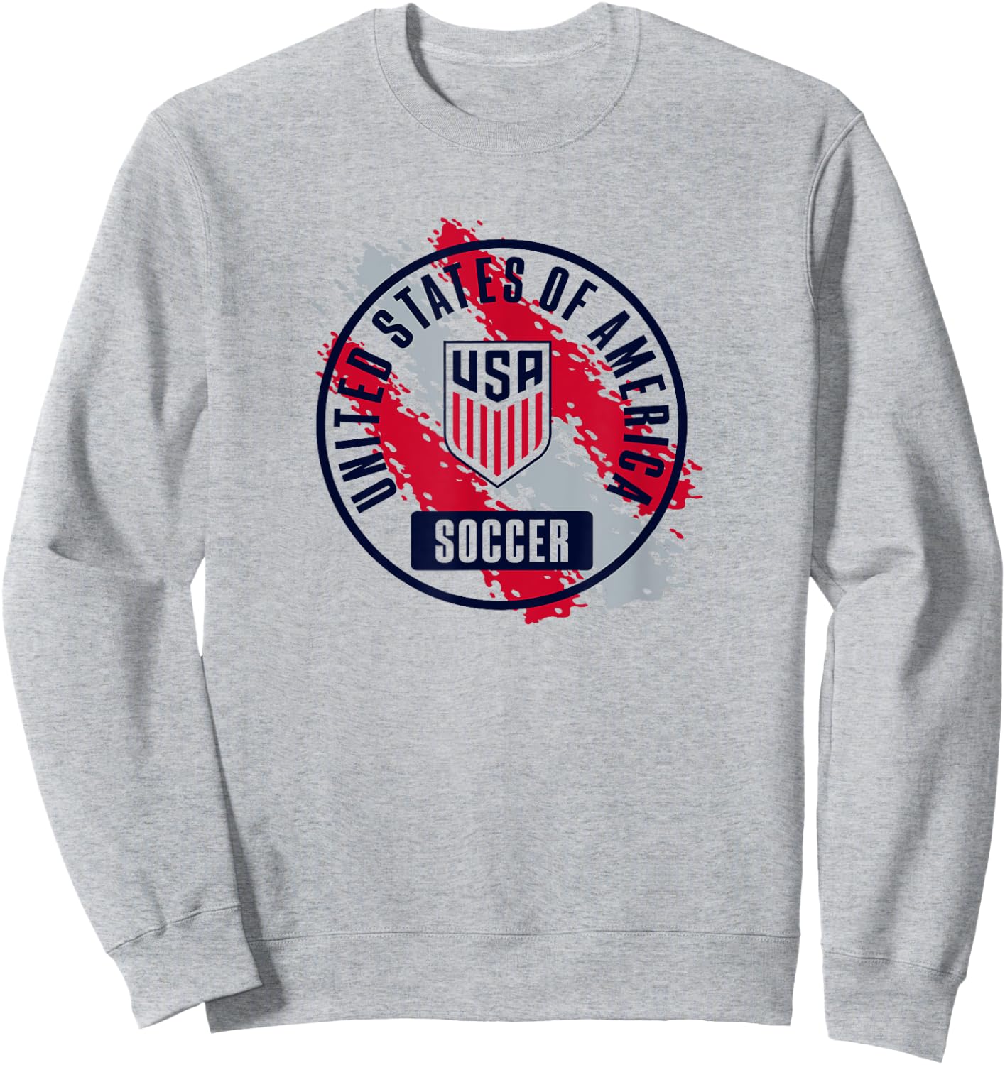 USA Soccer Retro Paint White USMNT Officially Licensed Sweatshirt - Sweatshirt | Ash