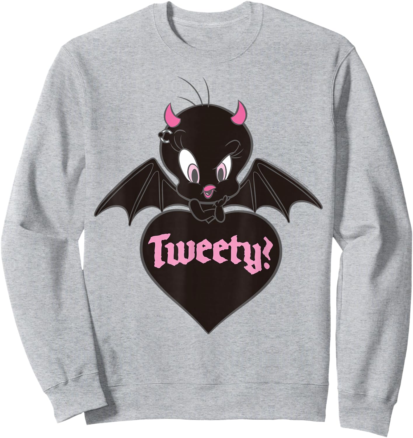 Looney Tunes Tweety Devil Heart Sweatshirt - Sweatshirt | Ash