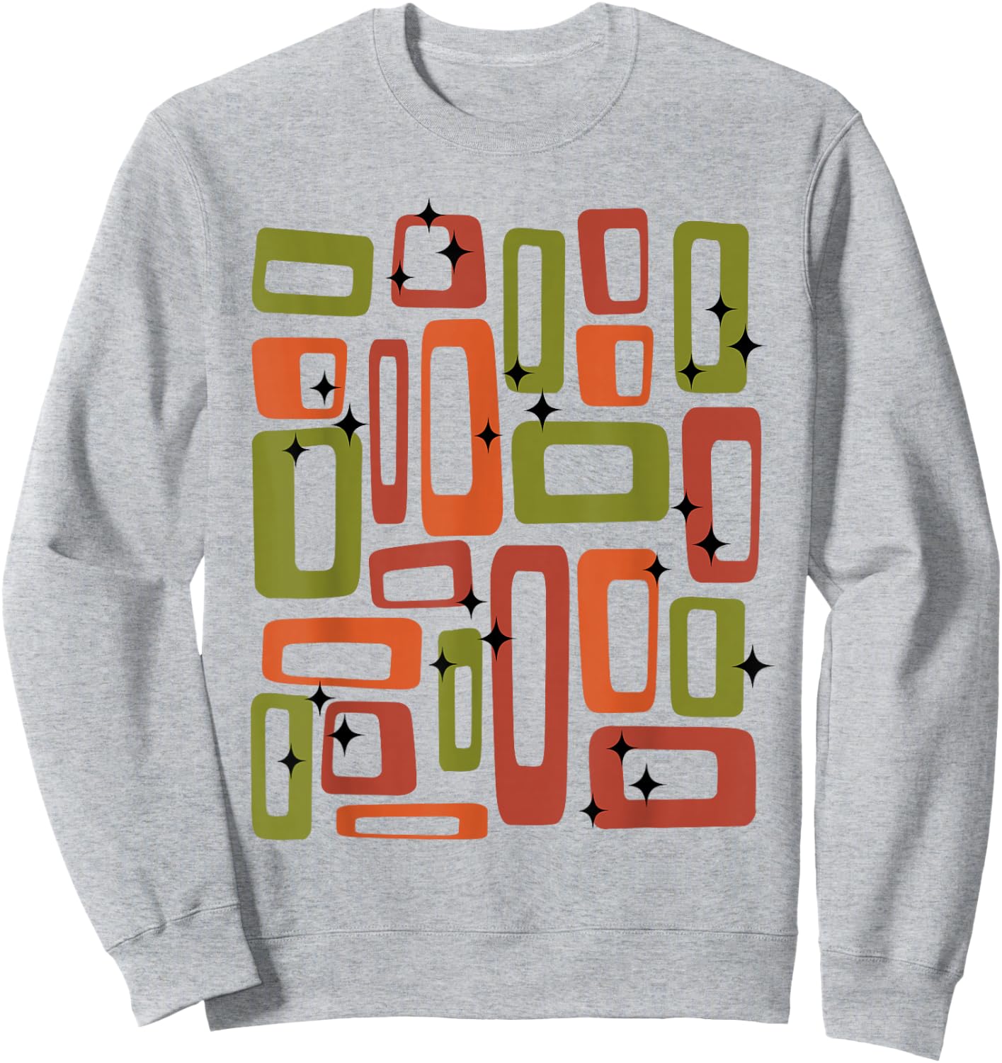 Midcentury Mid Century Retro Abstract Geometric Olive Green Sweatshirt - Sweatshirt | Ash