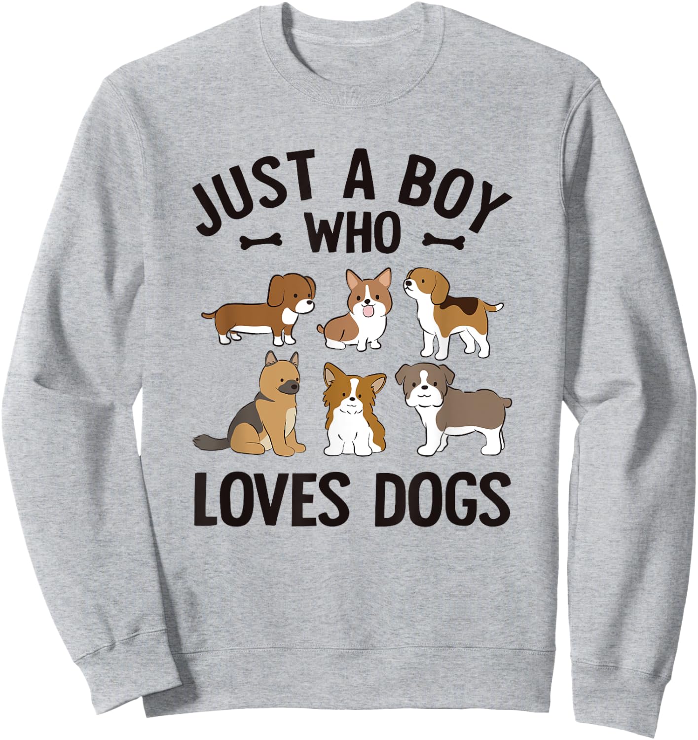 Just A Boy Who Loves Dogs Boys Toddler Puppy Dog Lover Sweatshirt - Sweatshirt | Ash