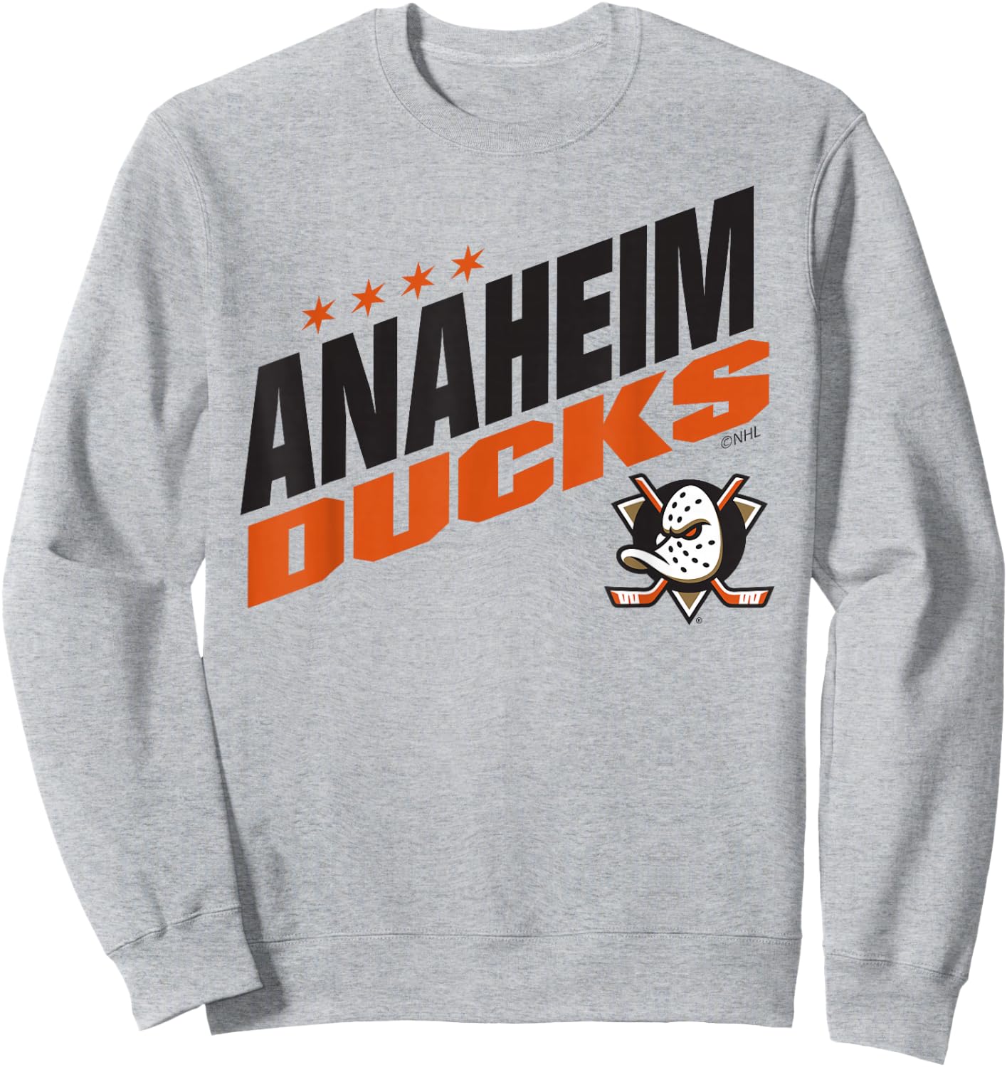 Anaheim Ducks Fuel Officially Licensed Grey Modern NHL Team Logo Sweatshirt - Sweatshirt | Ash