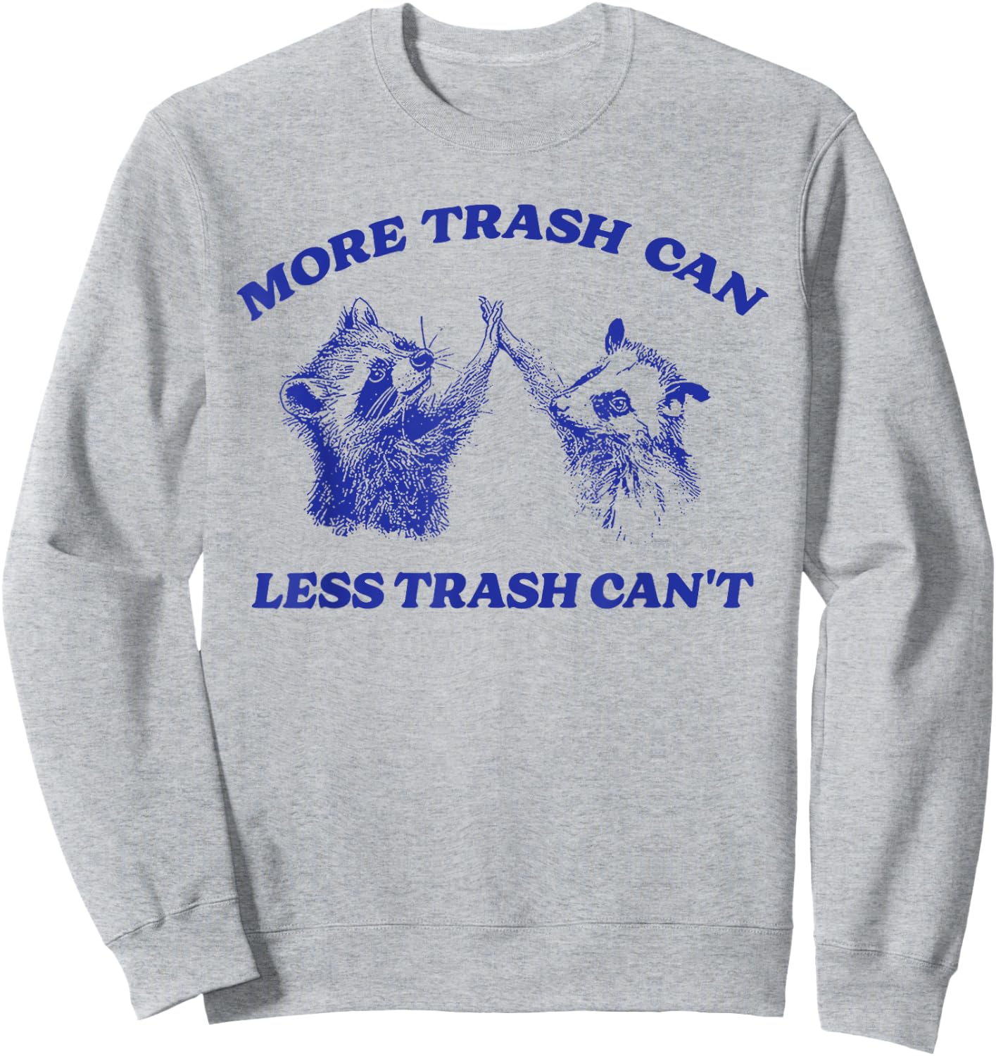 More Trash Can Less Trash Can't Funny Inspiration Raccoon Sweatshirt - Sweatshirt | Ash