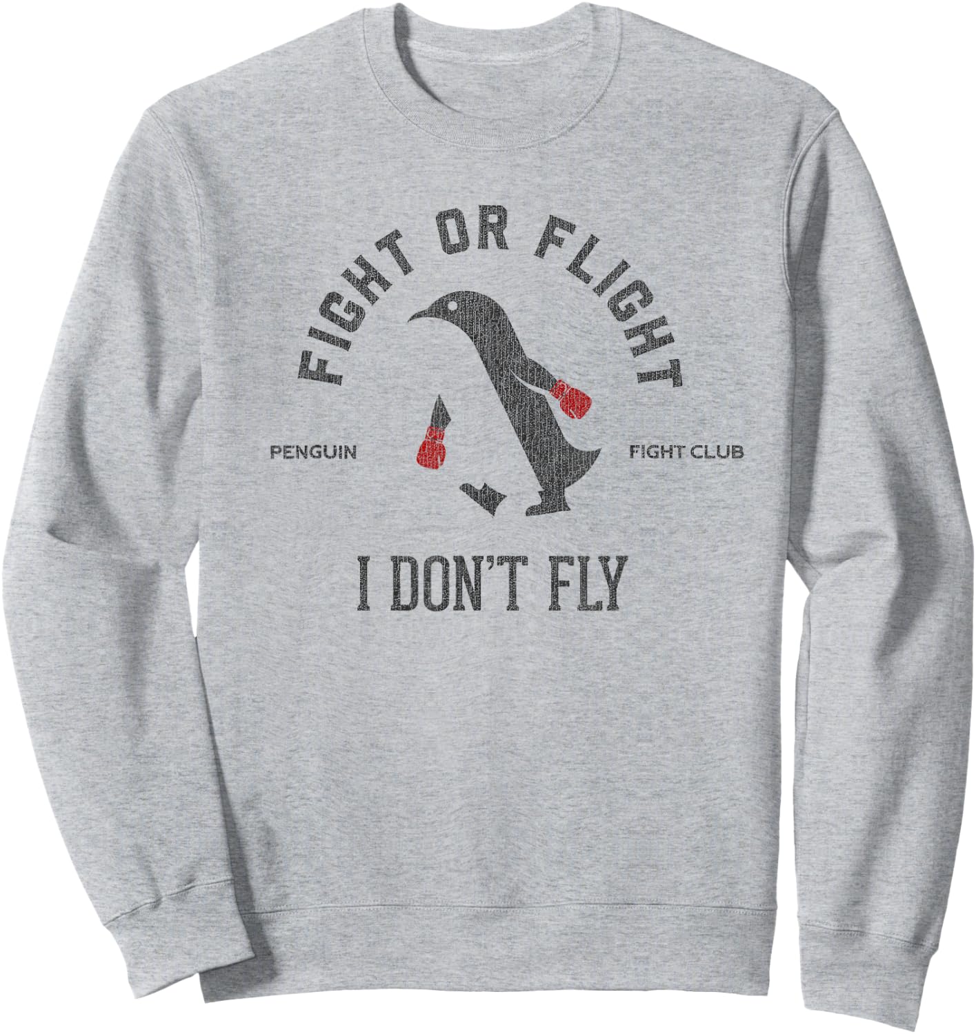 Funny vintage penguin boxing motivation Sweatshirt - Sweatshirt | Ash