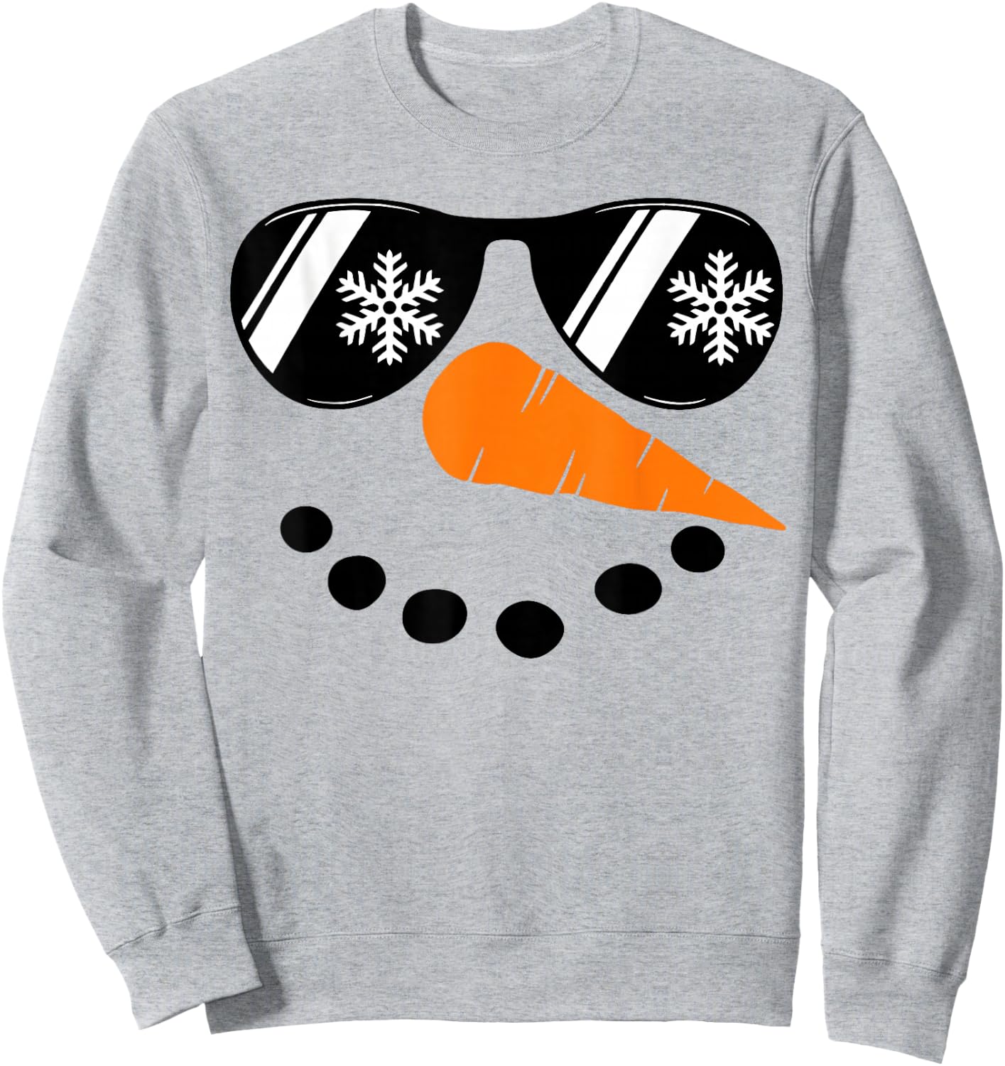 Snowman Face Family Christmas Matching Costume Men Women Kid Sweatshirt - Sweatshirt | Ash