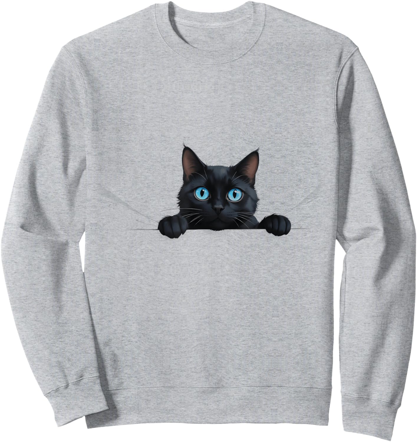 Curious Peeking Cat Sweatshirt - Sweatshirt | Ash
