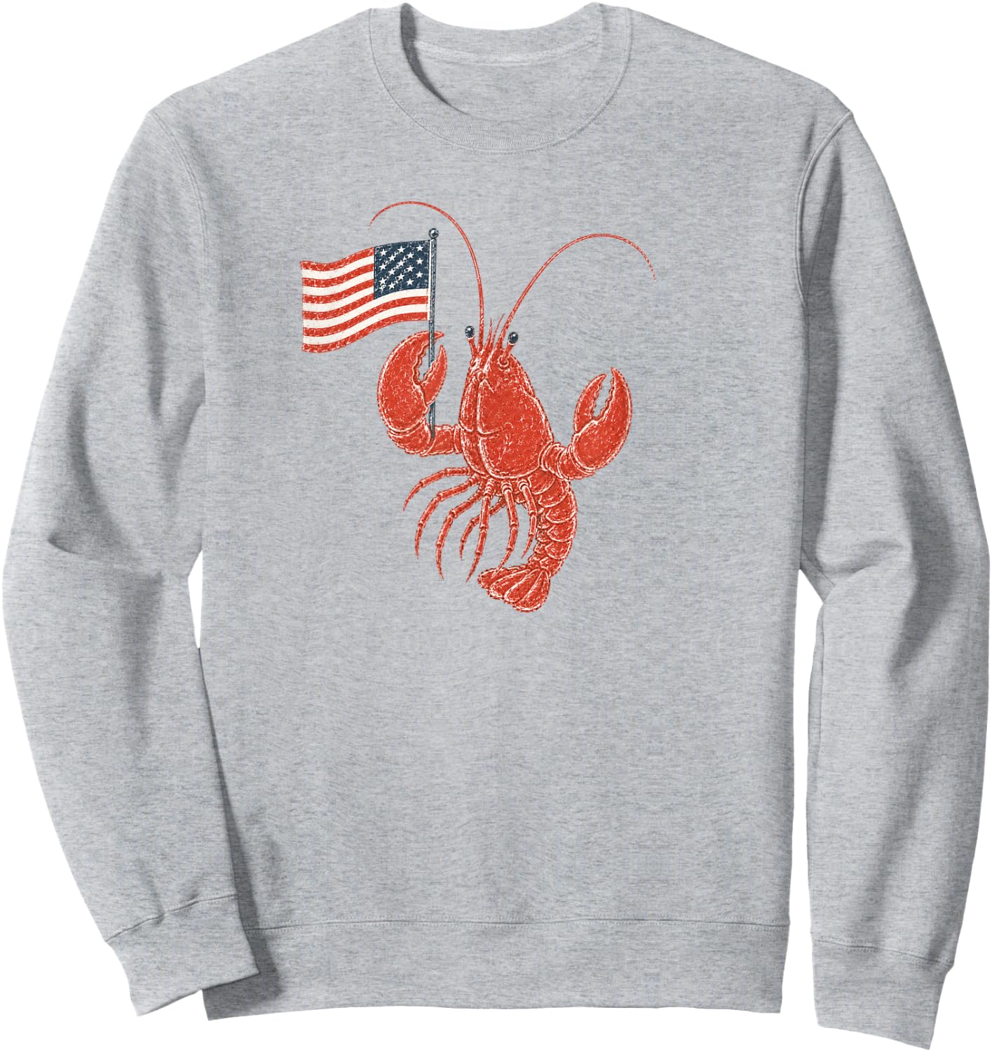 USA Flag Lobster Sweatshirt - Sweatshirt | Ash
