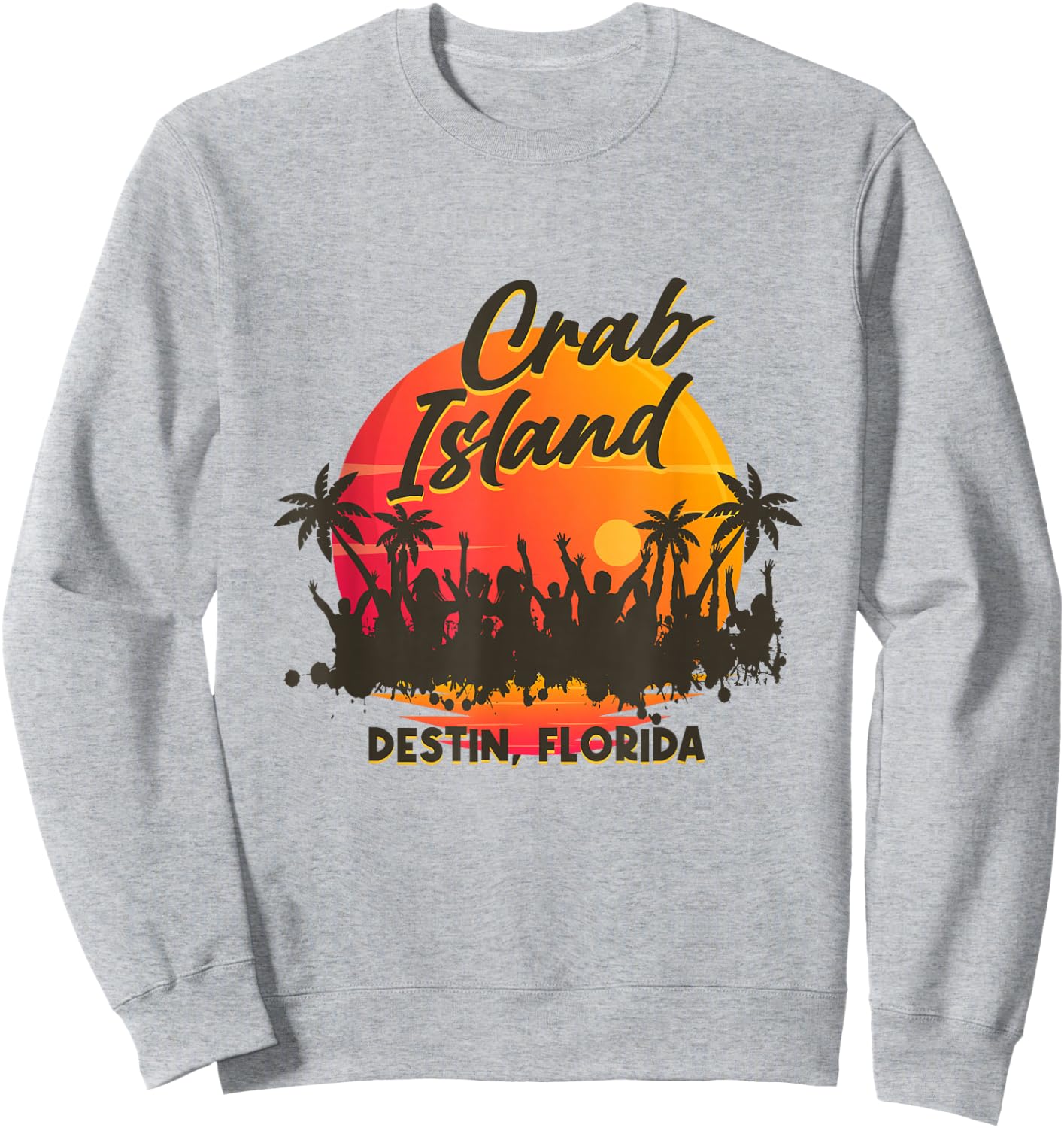 Retro Famous Destin Island, Crab Sandbar, Destin Florida Sweatshirt - Sweatshirt | Ash