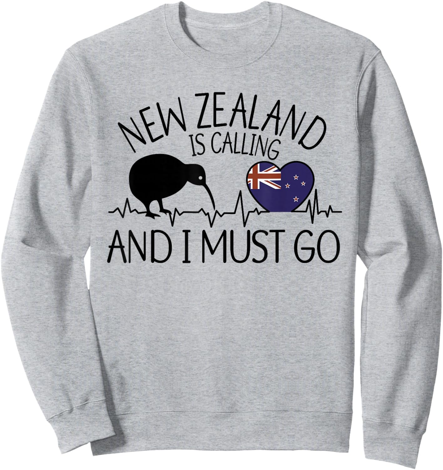 New Zealand Ruft und ich muss los - Funny New Zealand Sweatshirt - Sweatshirt | Ash