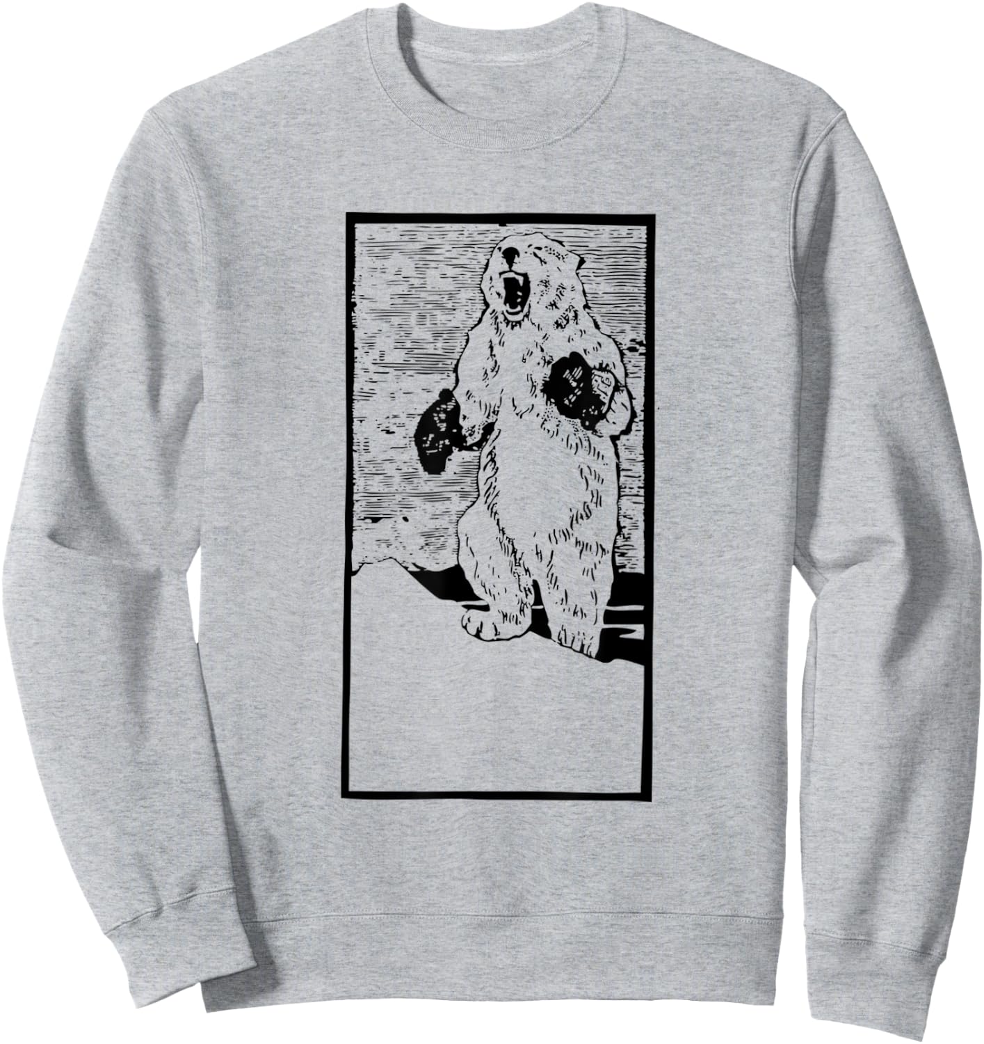 Boxing Polar Bear | Fighting Global Warming Funny Sweatshirt - Sweatshirt | Ash