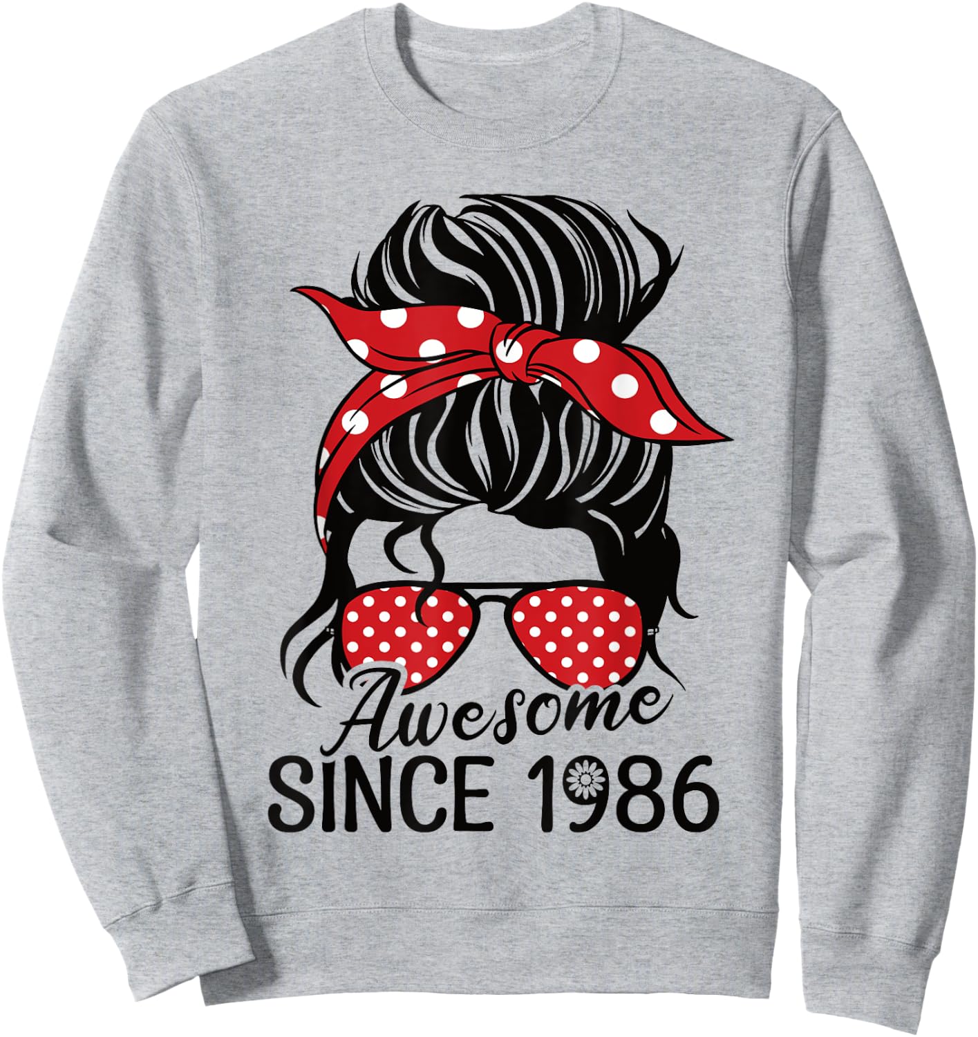 Vintage Awesome Since 1986 Woman and Girl Born 1986 Sweatshirt - Sweatshirt | Ash