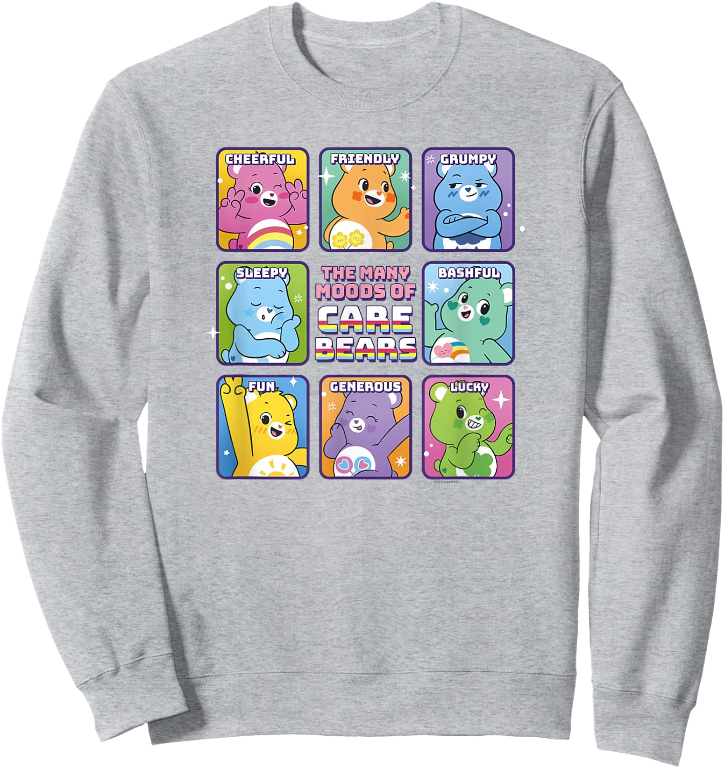 Care Bears Vintage Classic The Many Moods Of Care Bears , white, S Sweatshirt - Sweatshirt | Ash