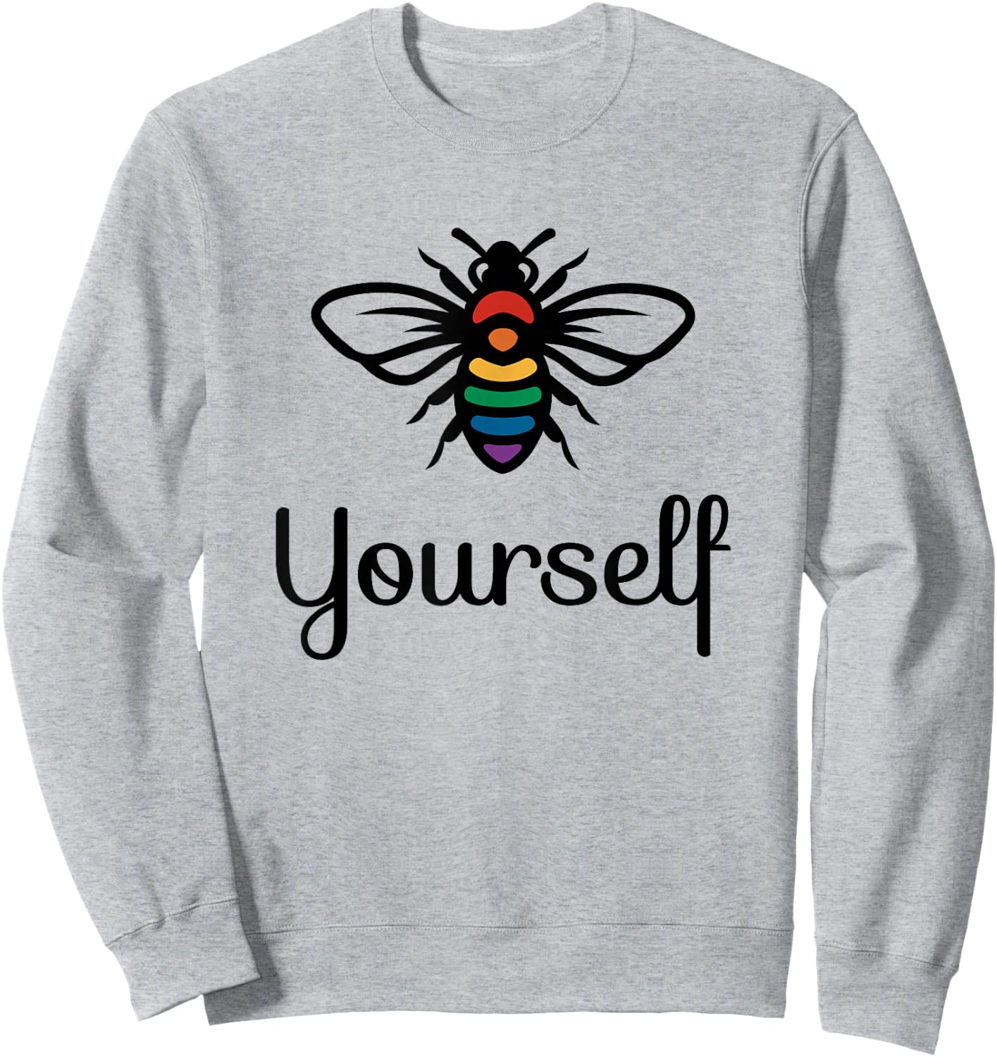 LGBT Rainbow Flag Lesbian Gay Pride Bee Yourself Sweatshirt - Sweatshirt | Ash