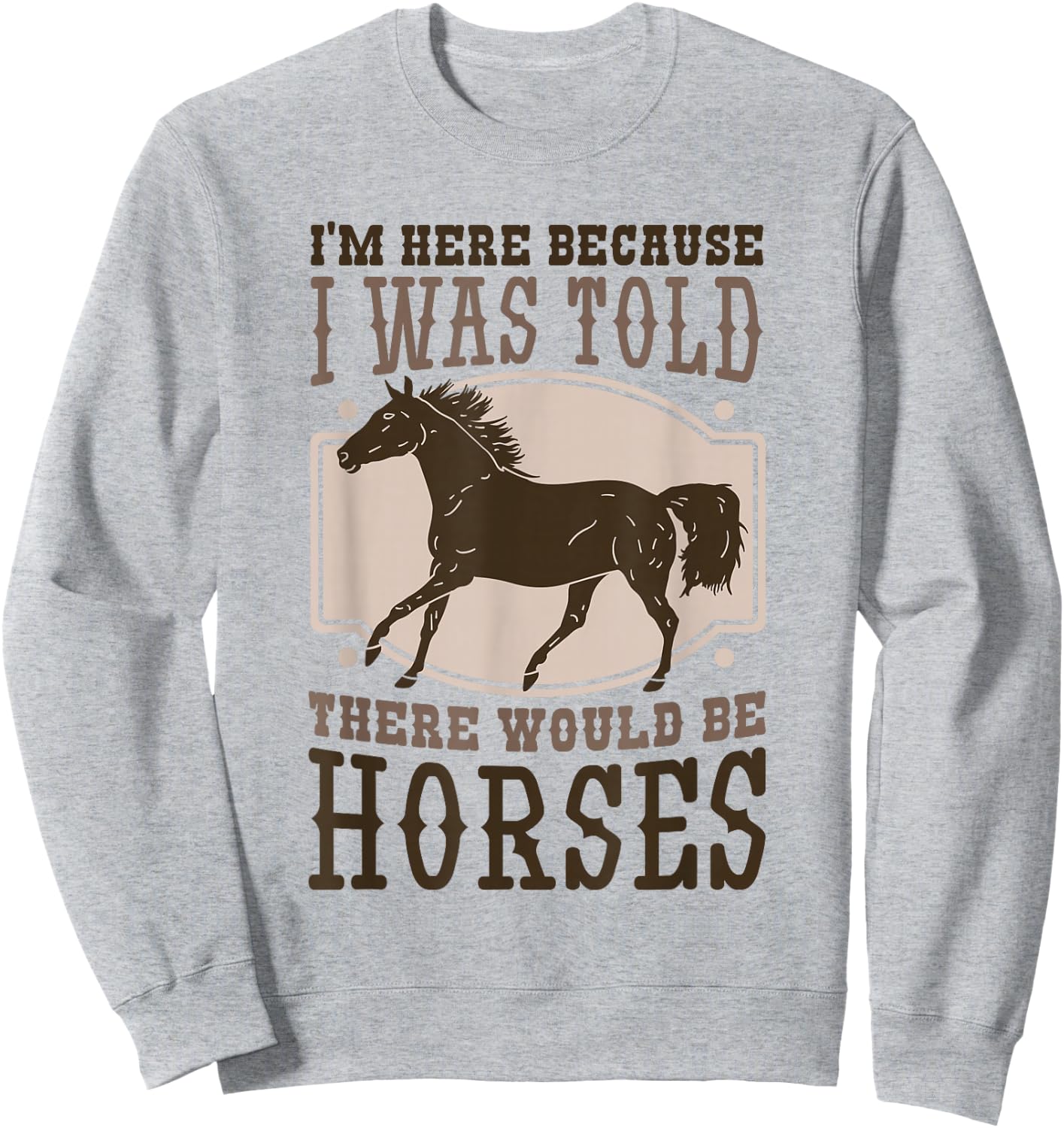 I'M Here Becuse I Was Told There Would Be Horse, Horse Lover Sweatshirt - Sweatshirt | Ash